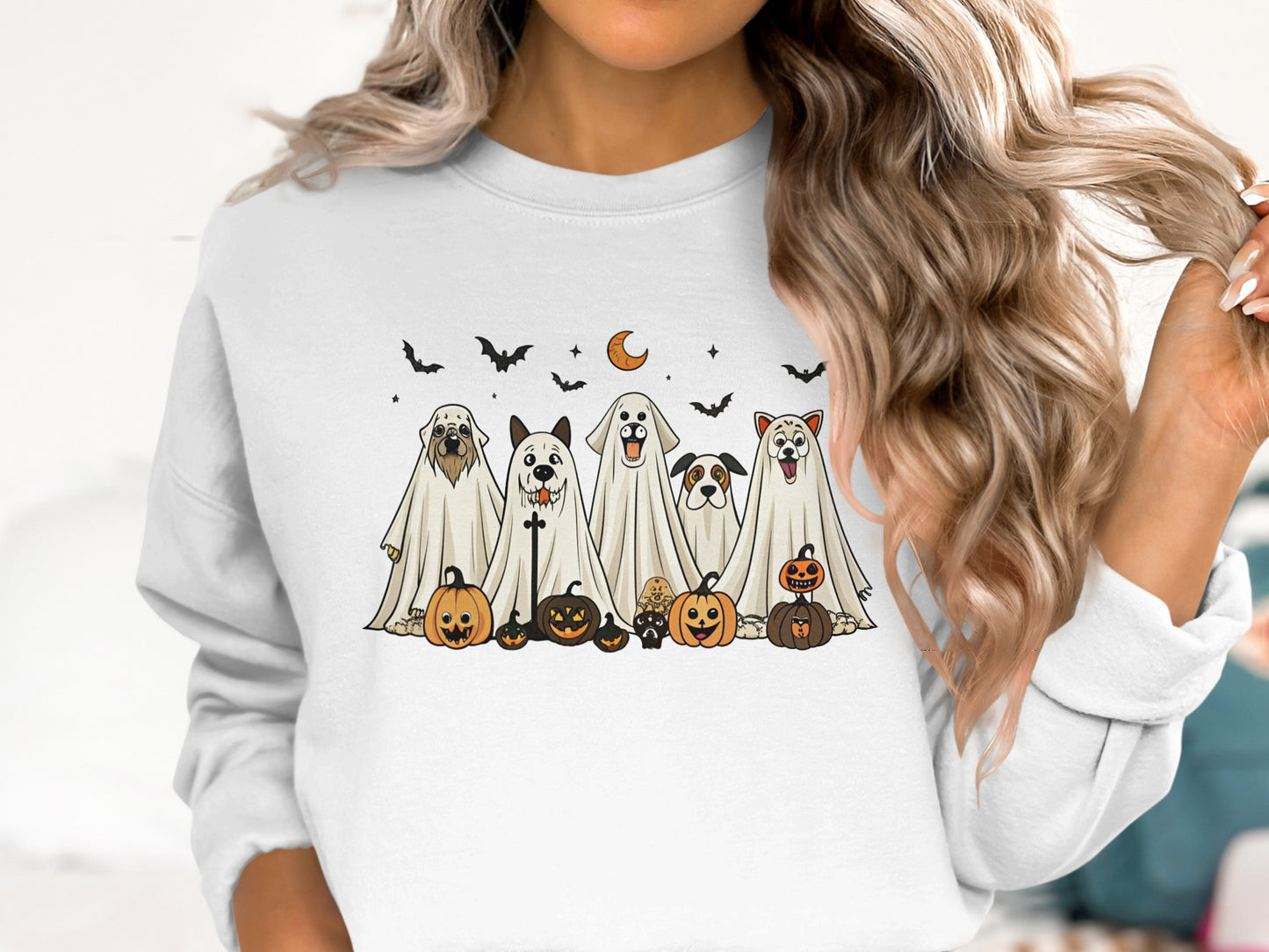 Spooky Dogs and Pumpkins Halloween Sweatshirt product