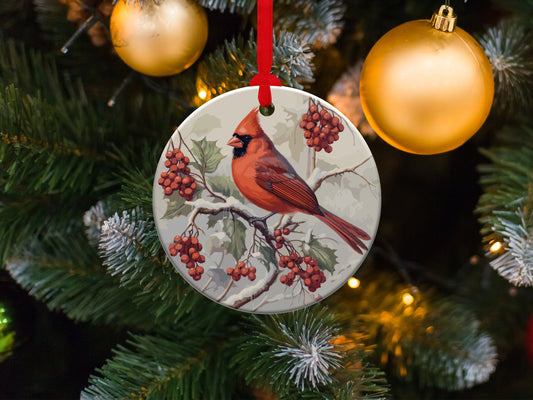 Cardinal Christmas Ornament, Message from Heaven Ornament - Mardonyx Ornament