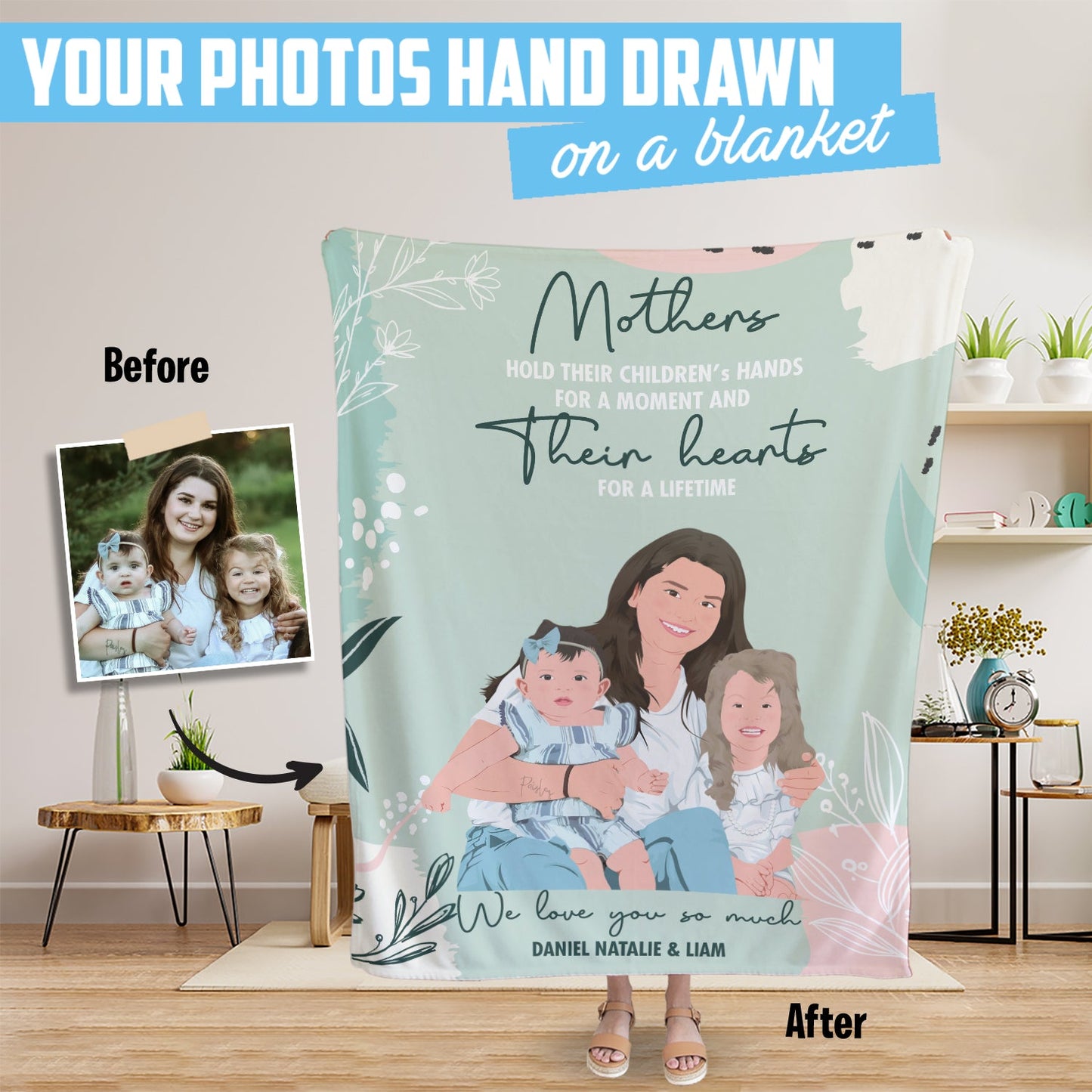 Personalized Mother's Day Photo Blanket