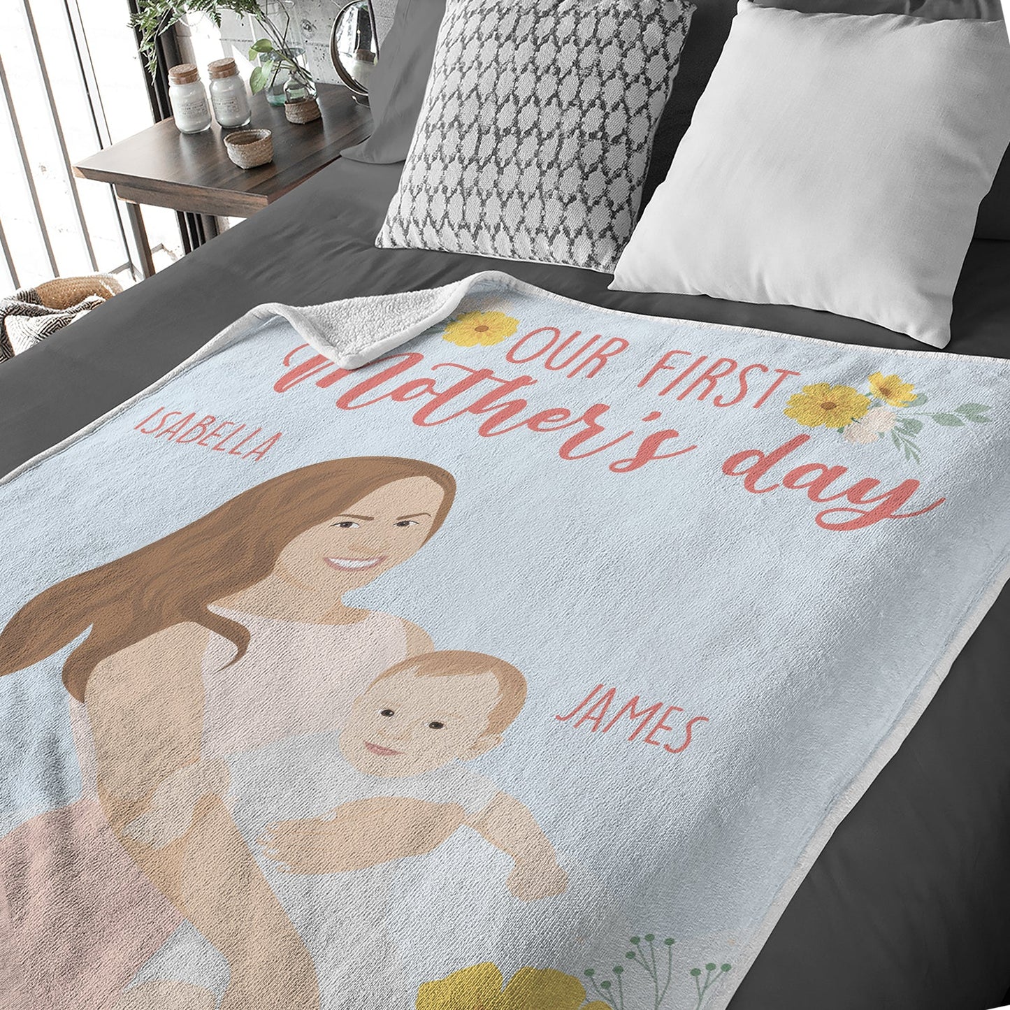 Our First Mothers Day Blanket Personalized
