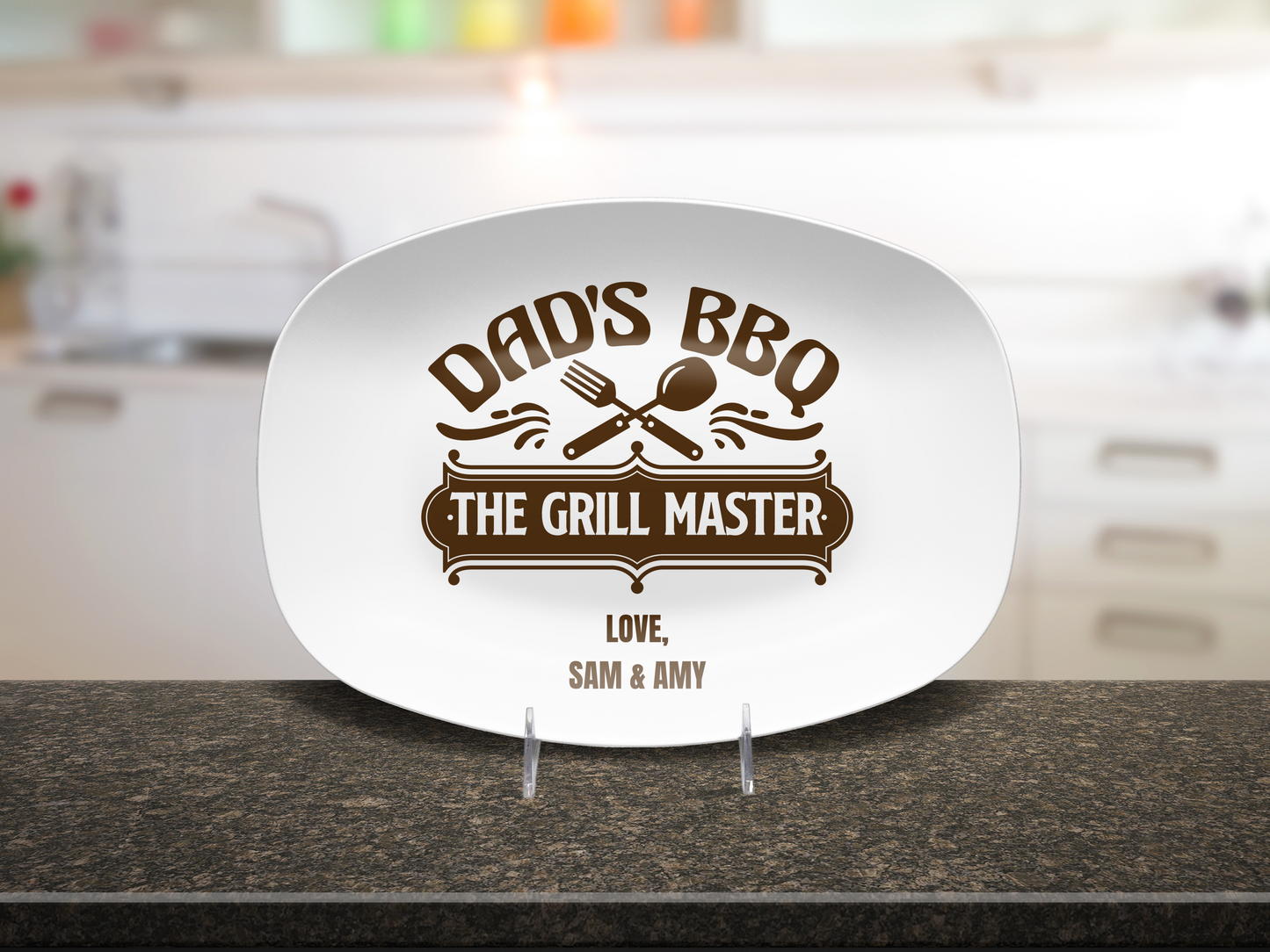 BBQ Grill Platter - Gift for Dad - Personalized Platter - Father's Day Platter