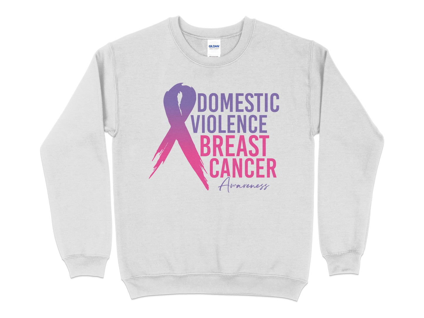 Domestic Violence Breast Cancer Awareness Sweatshirt - Mardonyx Sweatshirt S / Ash