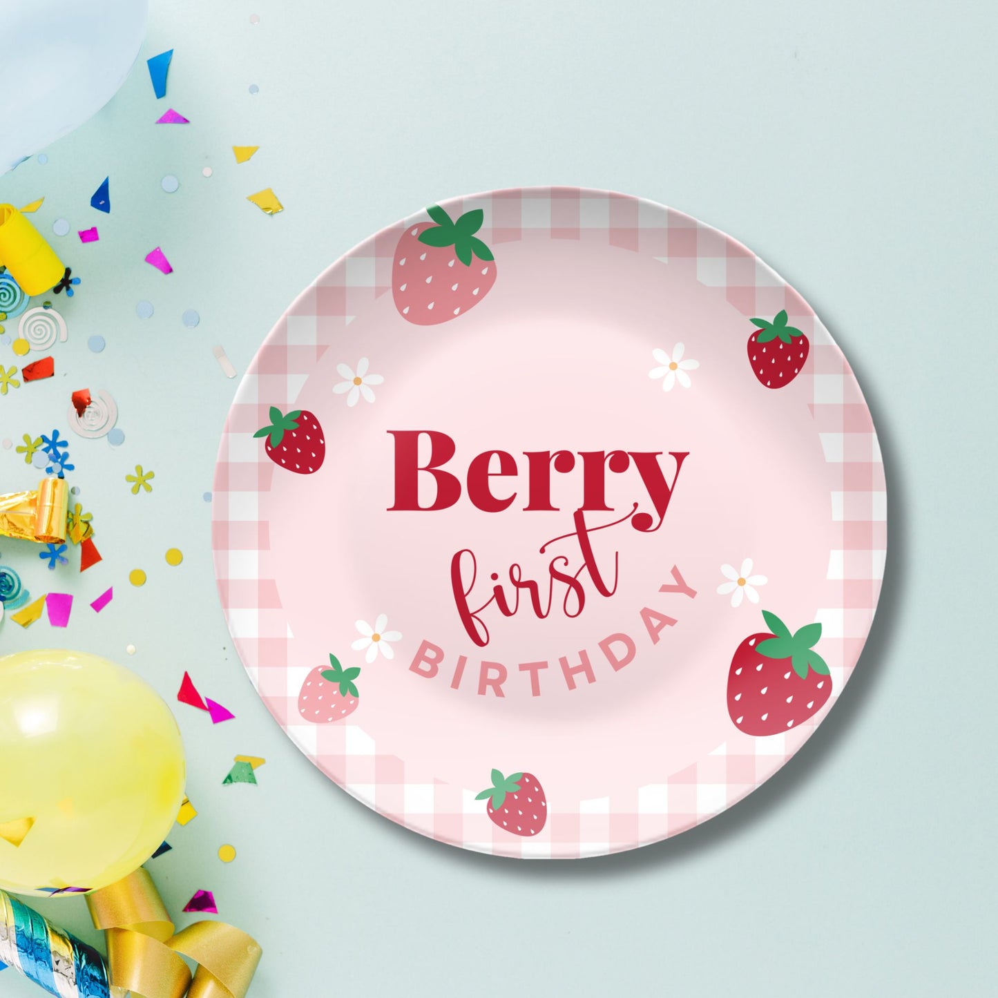 Berry First Birthday Party Decor - Berry First Party Supplies - Non Breakable Smash Cake Plate