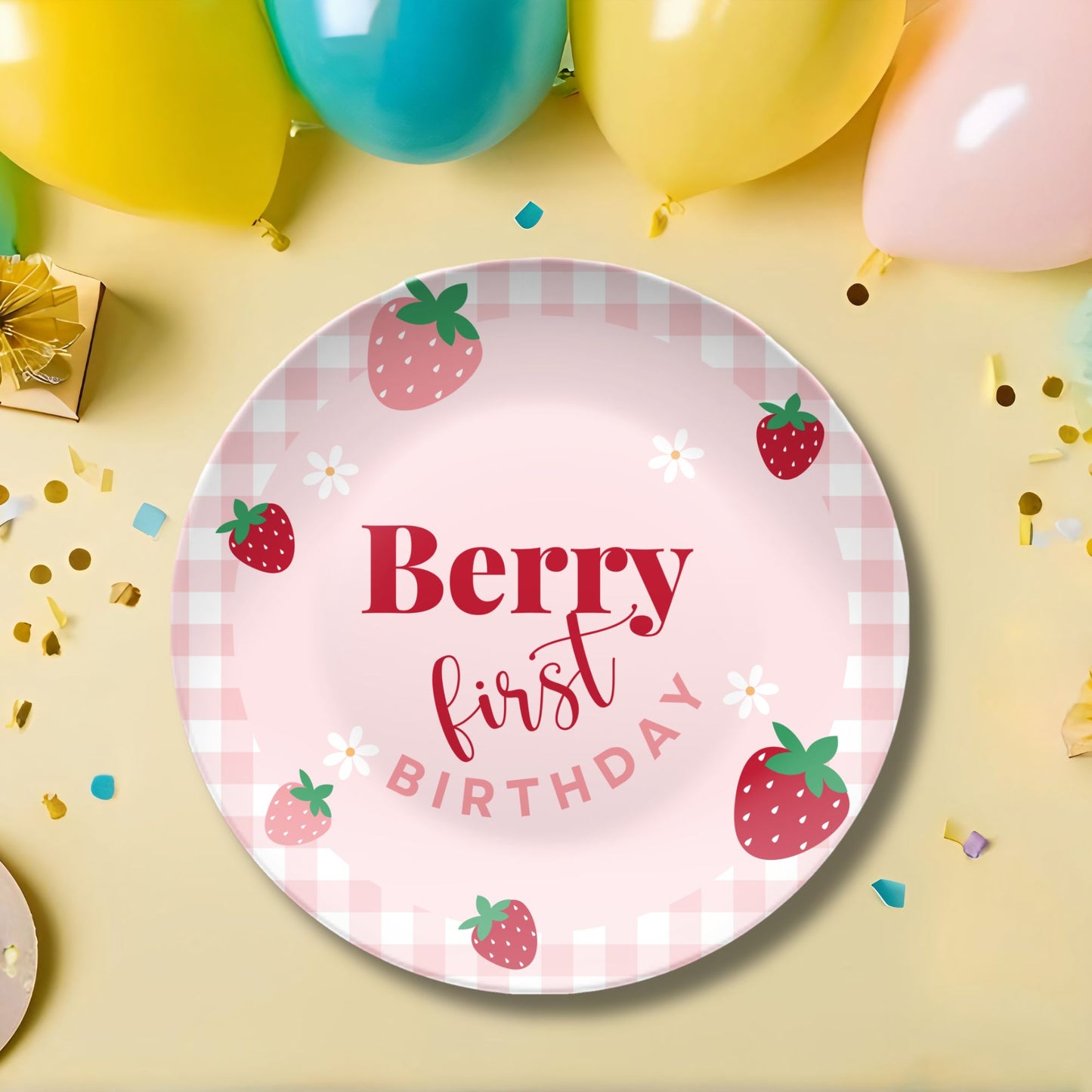 Berry First Birthday Party Decor - Berry First Party Supplies - Non Breakable Smash Cake Plate