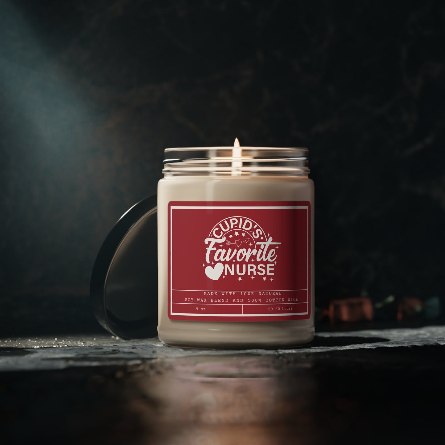 Nurse Valentine's Day Appreciation Gift, Cupid's Favorite Nurse, Soy Candle Candle Jar, 9oz