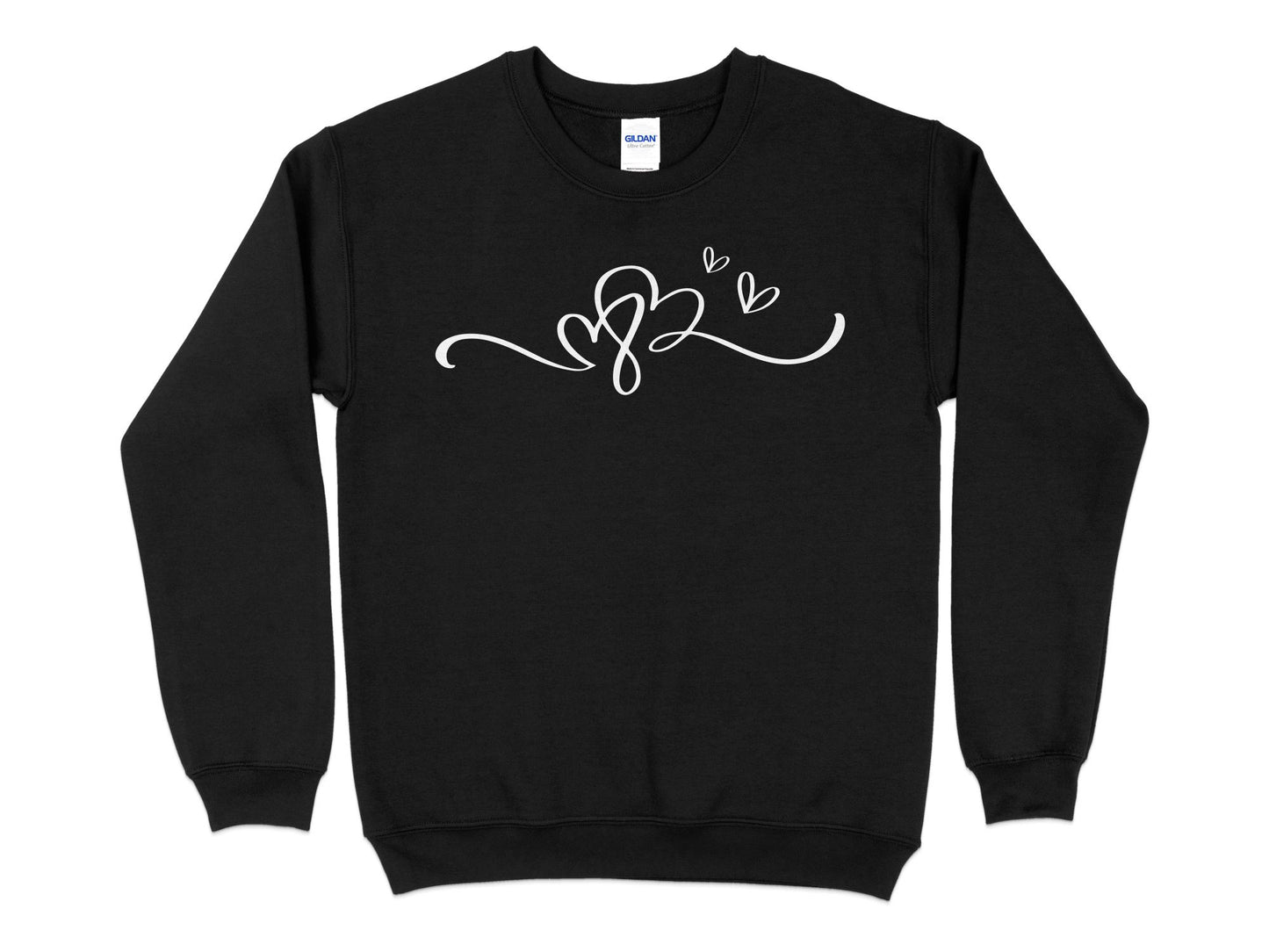 Love Knot Minimalist Line Art Sweatshirt, Casual Comfortable Pullover, Unisex Modern Graphic Top, Aesthetic Clothing Gift - Mardonyx Sweatshirt S / Black