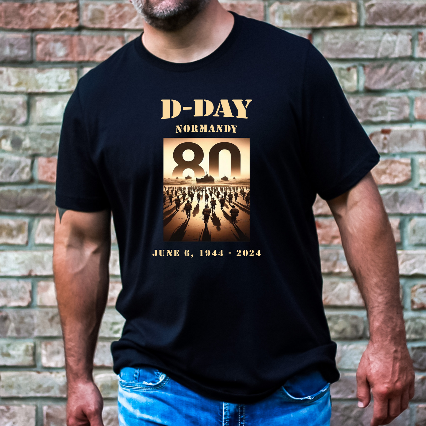 D-Day Normandy 80th Anniversary T-Shirt - Military History Tee - Mardonyx T-Shirt XS / Black