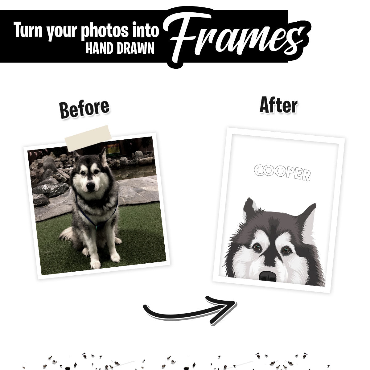 Custom Dog Peek Portraits Poster - Mardonyx frames