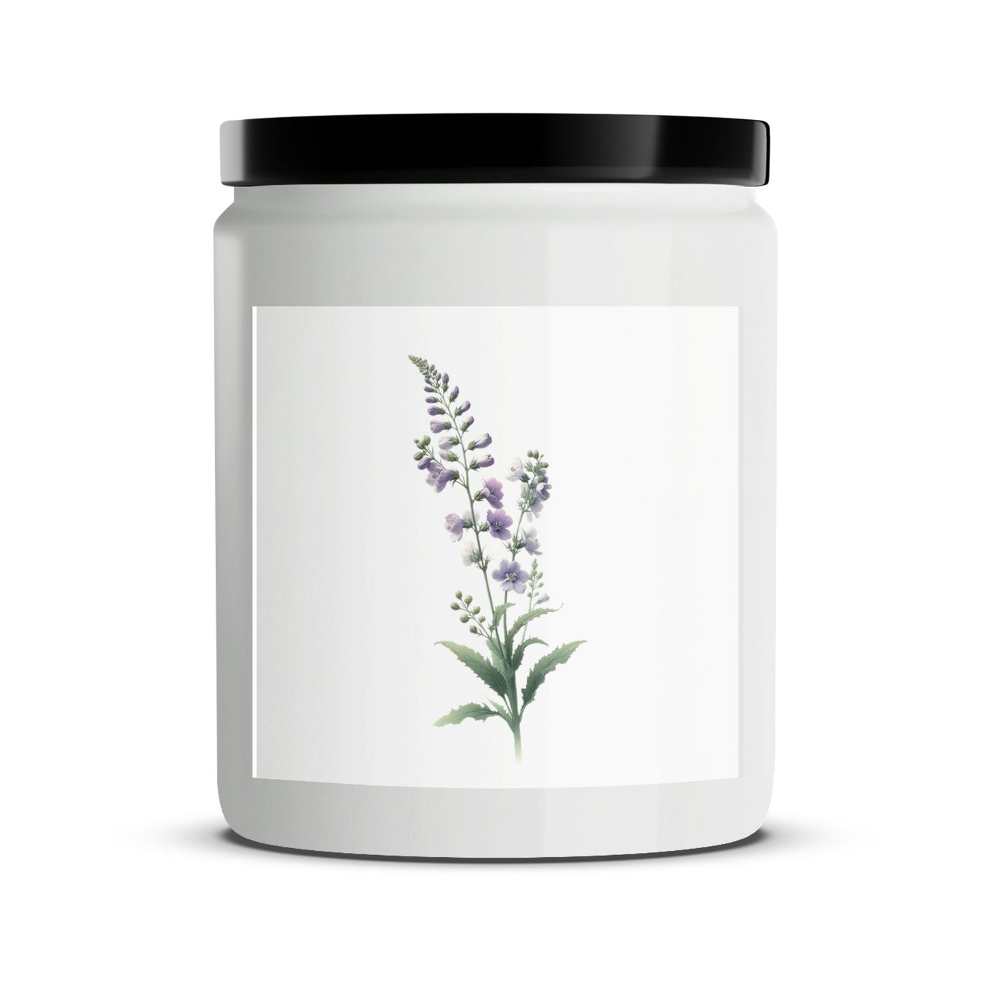 Handcrafted Floral Scented Candle, Delicate Lavender Botanical Design, Home Decor Accent - Mardonyx