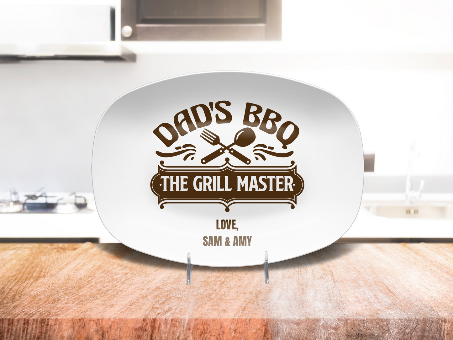 BBQ Grill Platter - Gift for Dad - Personalized Platter - Father's Day Platter