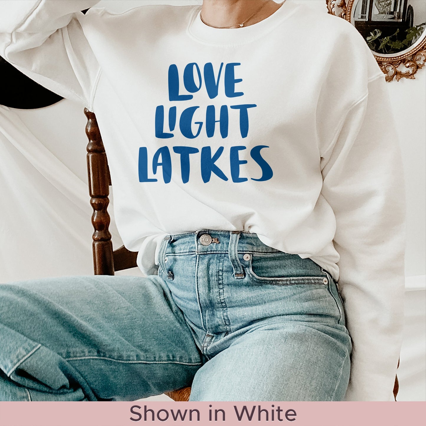 Hanukkah Sweatshirt, Love Light Latkes - Mardonyx Sweatshirt