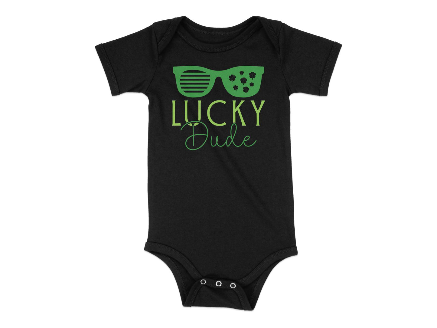 Lucky Dude St. Patrick's Day Baby Bodysuit - Mardonyx 24M / Black