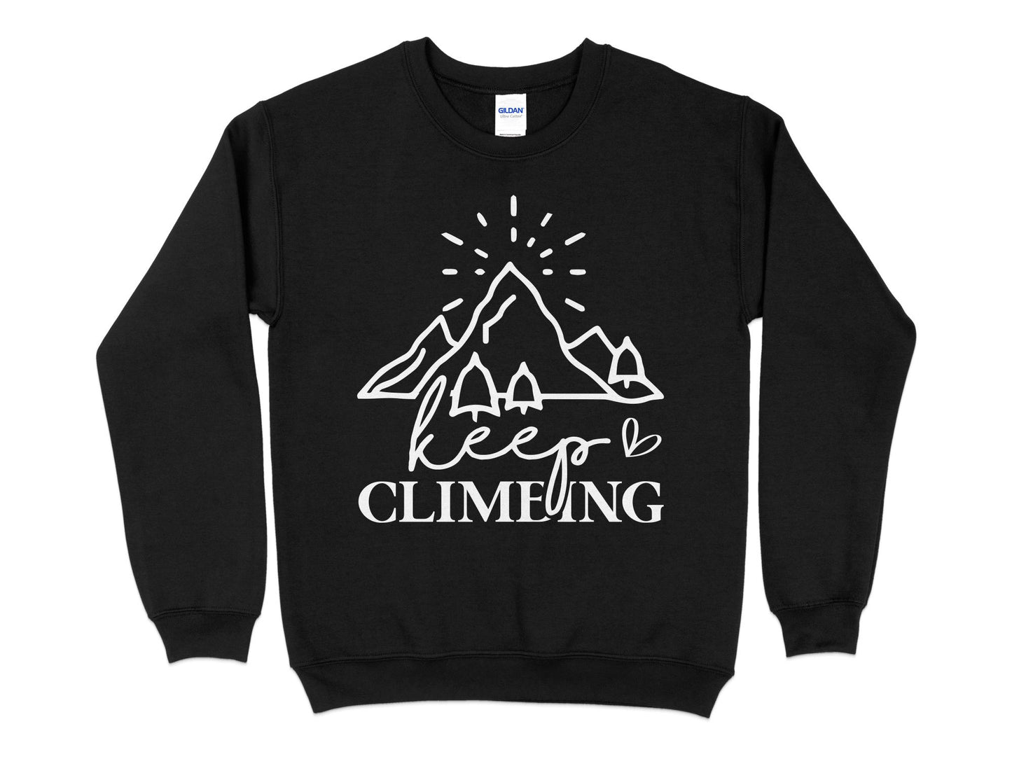 Adventure Mountain Sweatshirt, Keep Climbing Hiking Graphic Pullover, Outdoor Unisex Casual Top, Nature Lover Gift Idea - Mardonyx Sweatshirt S / Black
