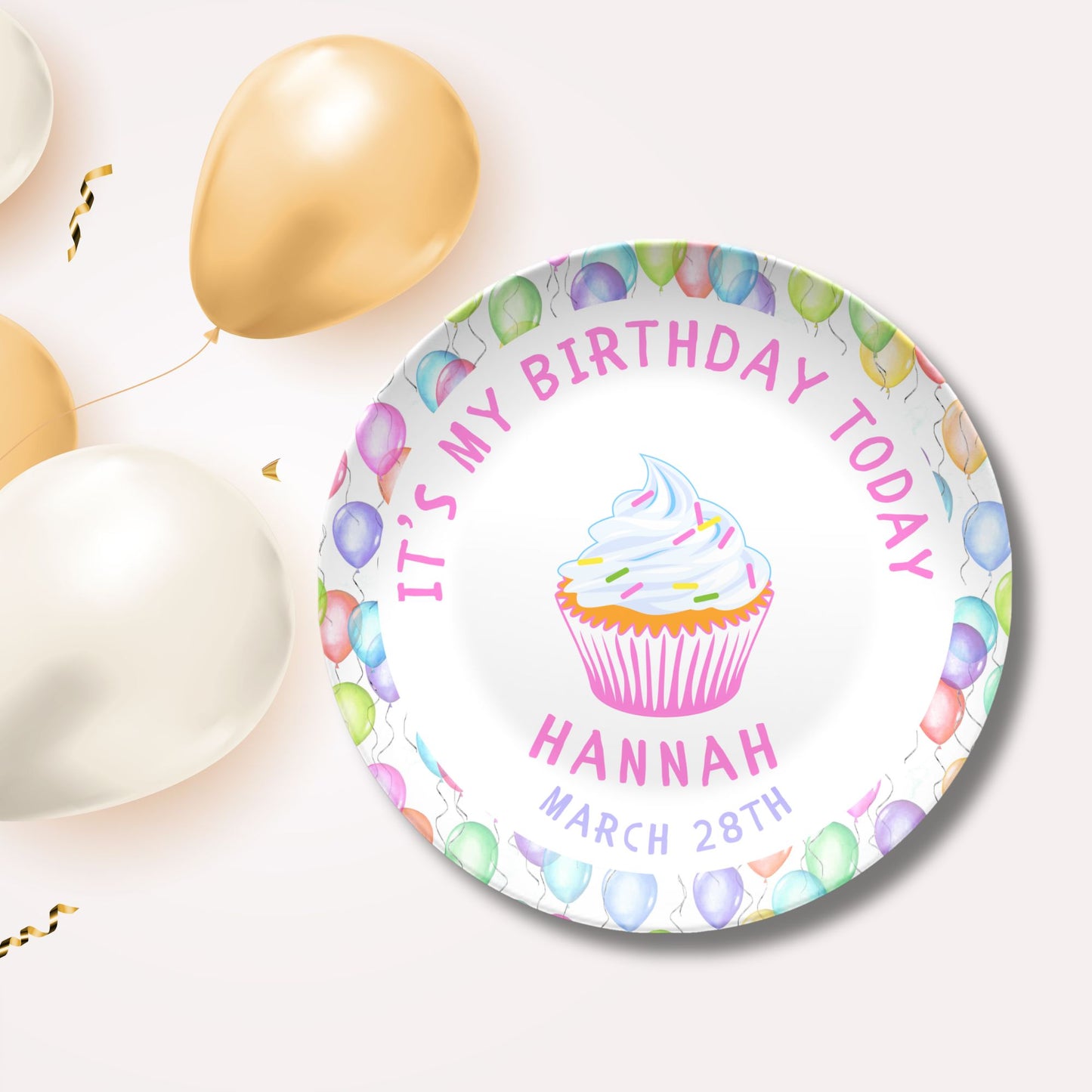 Personalized Kids Birthday Plate – It’s My Birthday Today with Name & Date – Reusable Birthday Dish, Custom Keepsake Gift