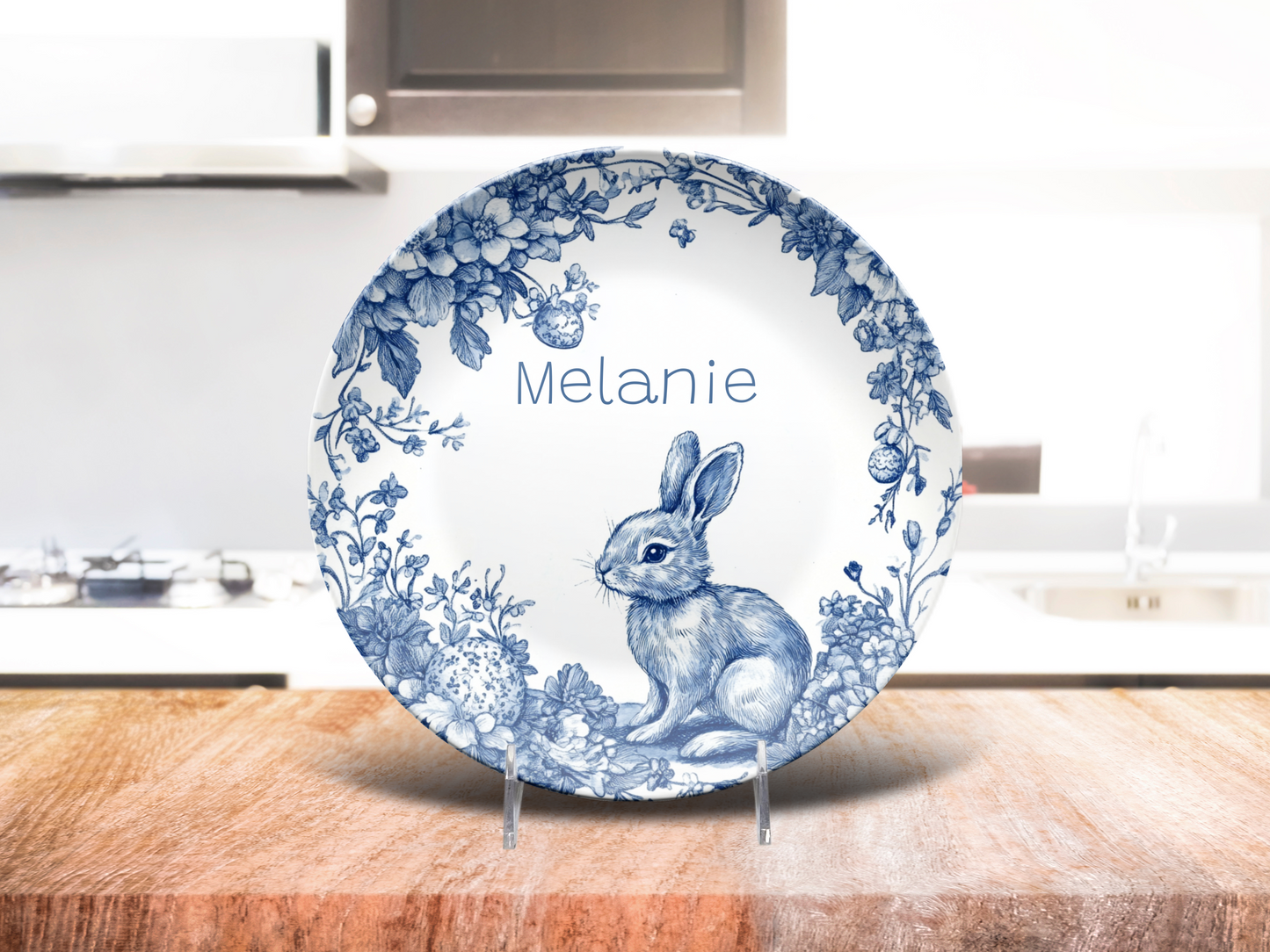Personalized Child's Easter Plate Toile Elegance Chinoiserie Florals, Easter Gift for Child, Easter Tradition