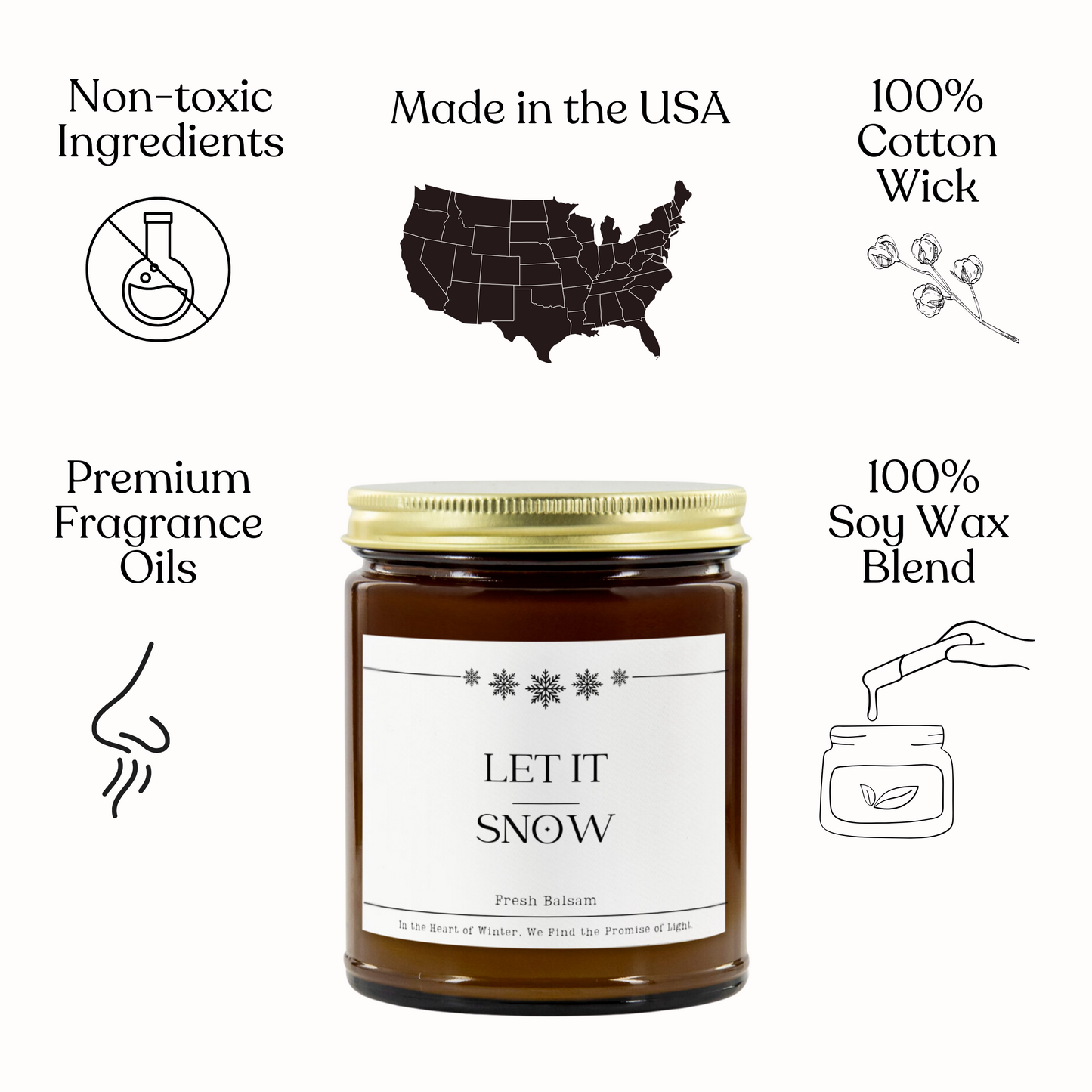 Let It Snow Soy Jar Candle - Balsam Scent