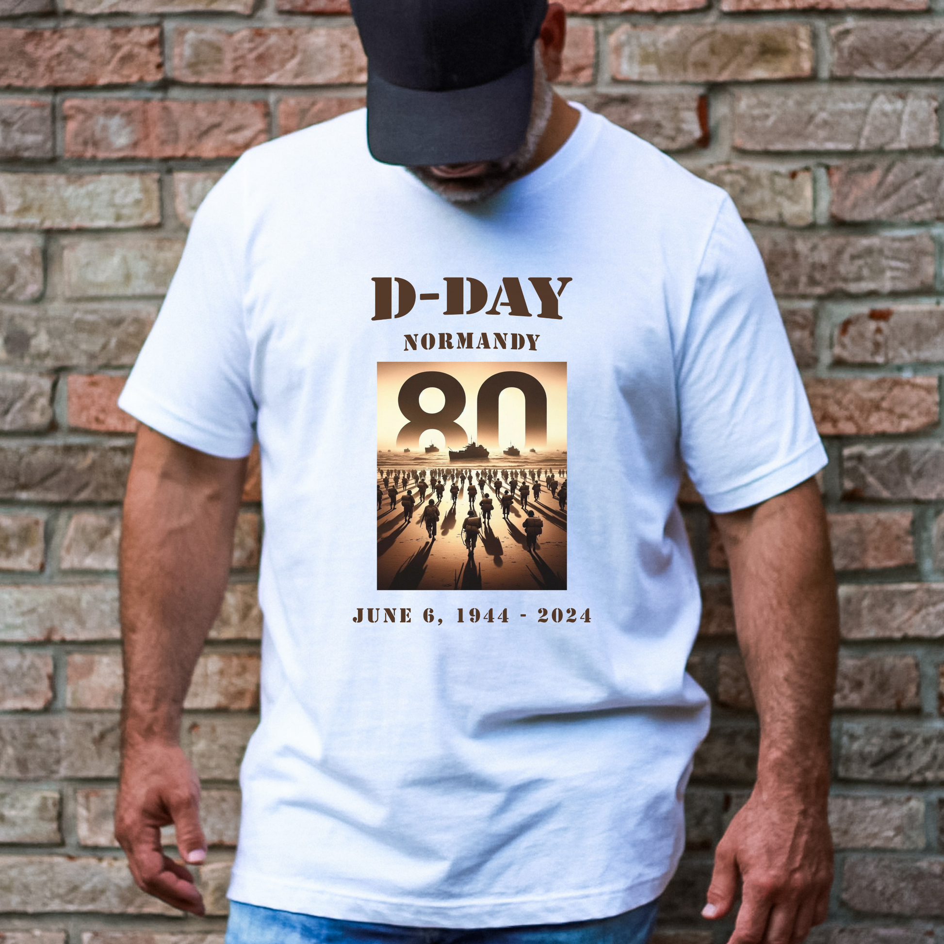 D-Day Normandy 80th Anniversary T-Shirt - Military History Tee - Mardonyx T-Shirt XS / White