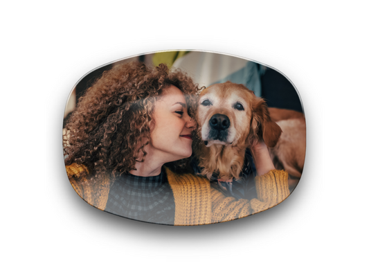 Custom Dog Mom Platter with Photo – Personalized Pet Gift | Unbreakable 10x14 Oval Plate | Dishwasher Safe, BPA-Free, Made in USA