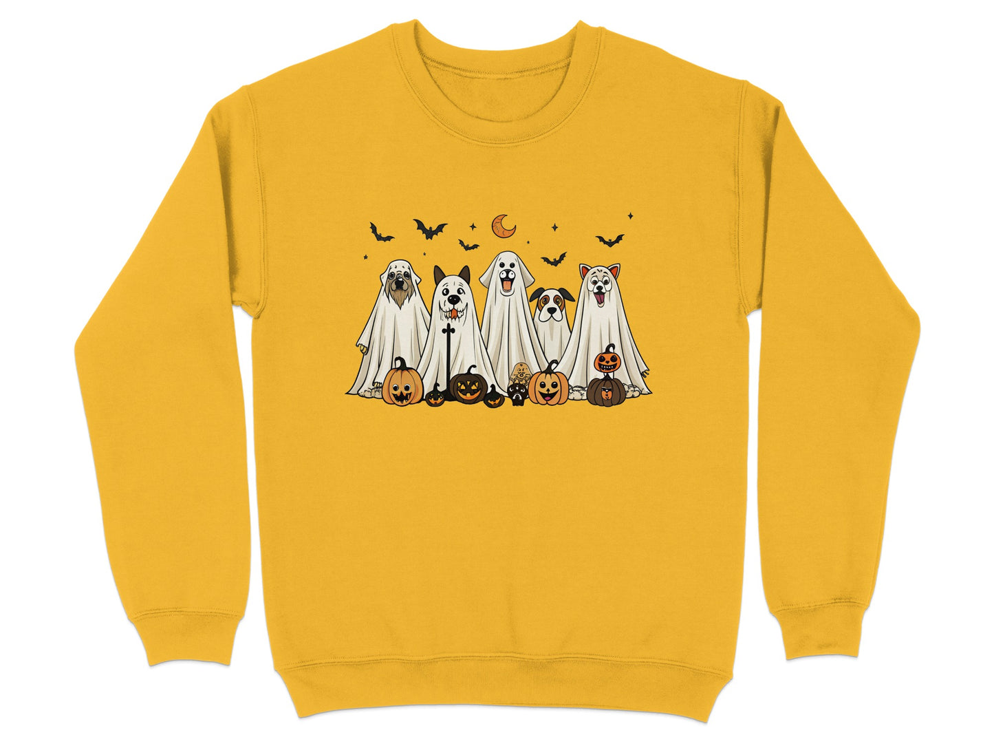 Halloween Dog Ghosts and Pumpkins Crewneck product type