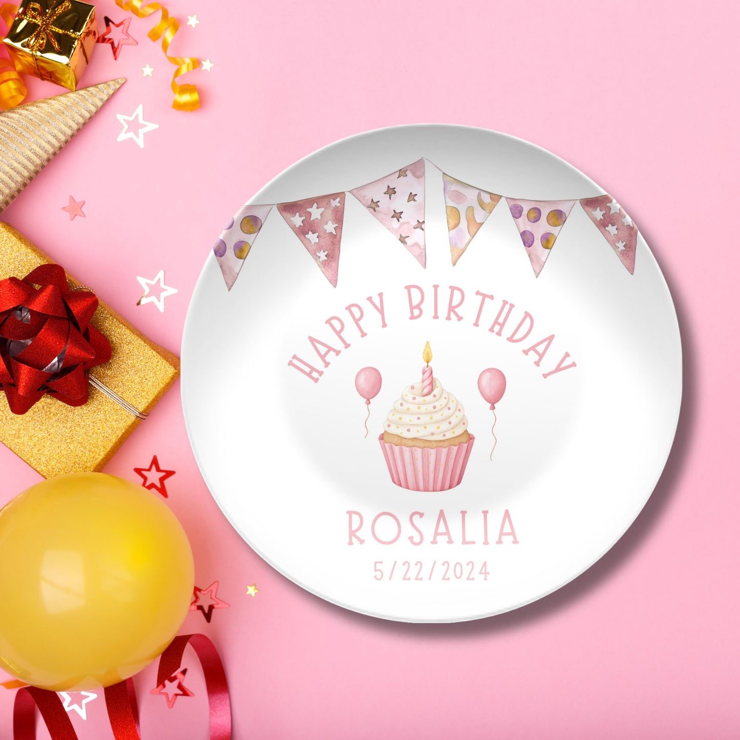 Personalized Birthday Plate - Custom Plastic Non-Breakable Keepsake - First Birthday Gift - Kids Party Decor - 1st Birthday Celebration