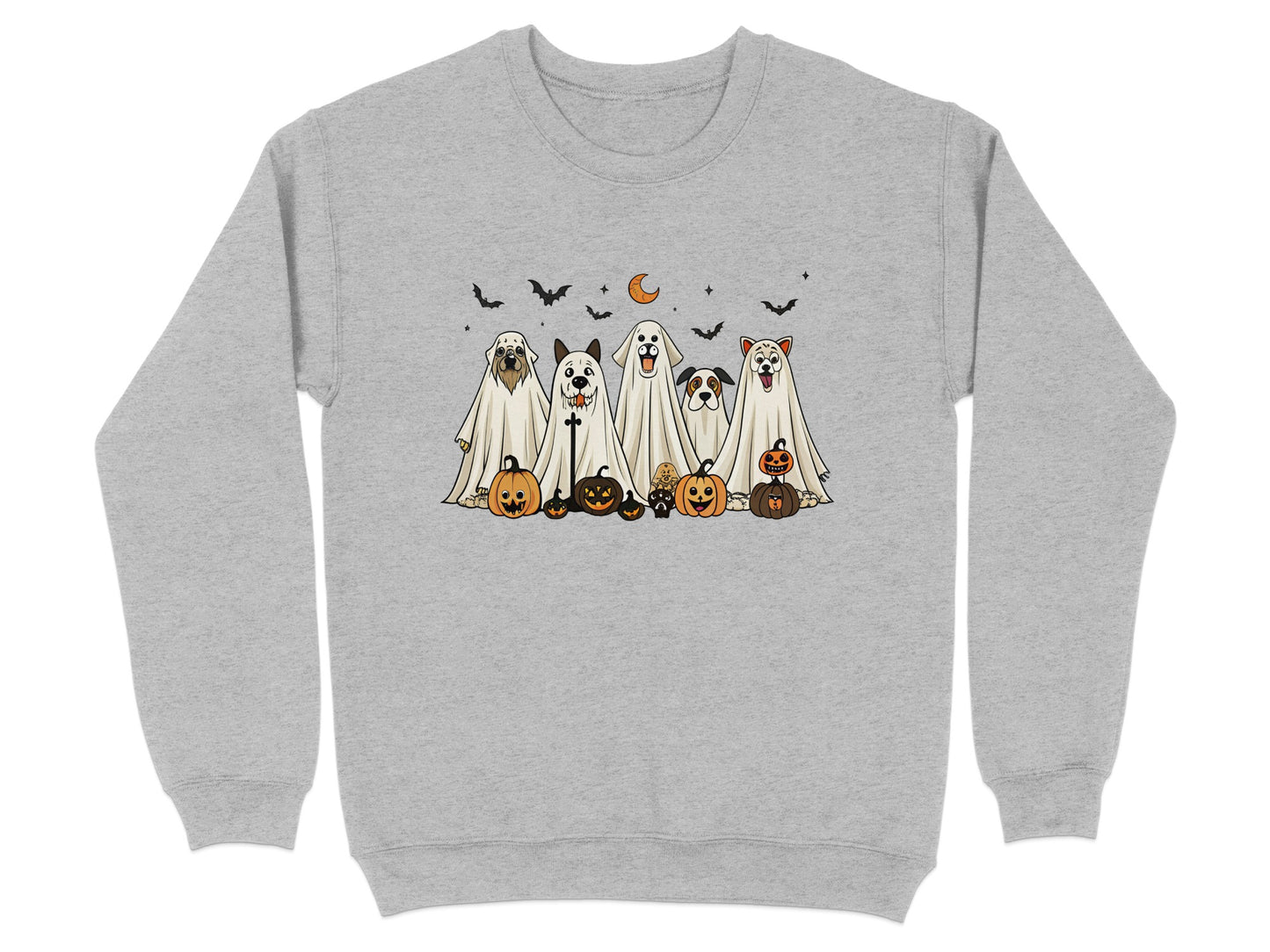 Cute Ghost Dogs with Pumpkins Halloween Sweatshirt product type