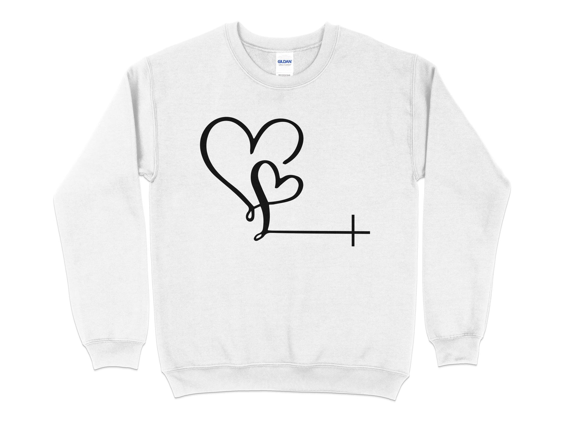 Unisex Love Heart Christian Sweatshirt, Casual Pullover,Gift for Him and Her, Cozy Apparel, Christian Faith Shirt - Mardonyx Sweatshirt S / White