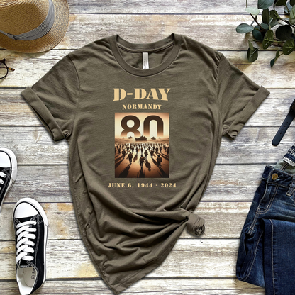 D-Day Normandy 80th Anniversary T-Shirt - Military History Tee - Mardonyx T-Shirt XS / Olive