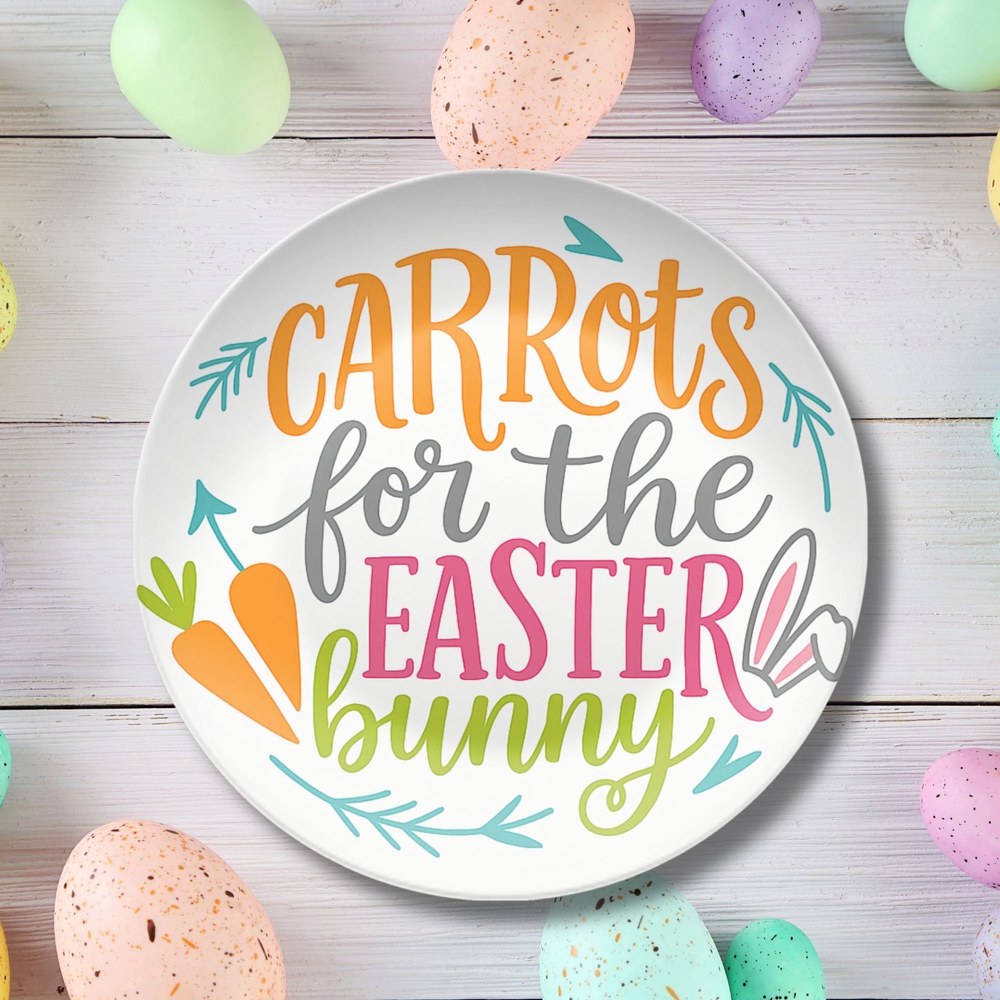 Carrots For the Easter Bunny Unbreakable BPA Free Plastic Resin Plate