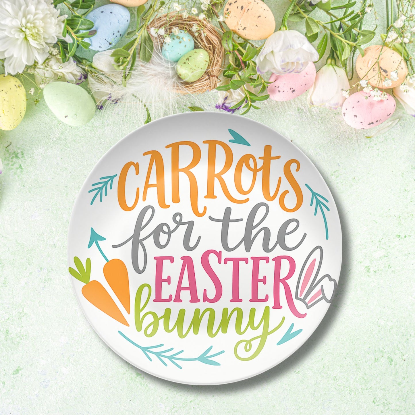 Carrots For the Easter Bunny Unbreakable BPA Free Plastic Resin Plate