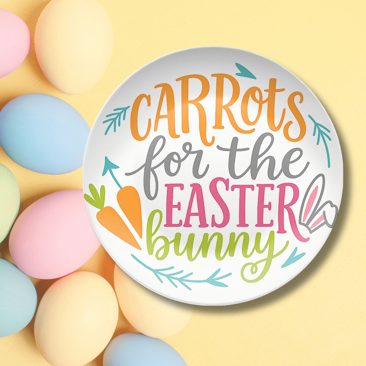 Carrots For the Easter Bunny Unbreakable BPA Free Plastic Resin Plate