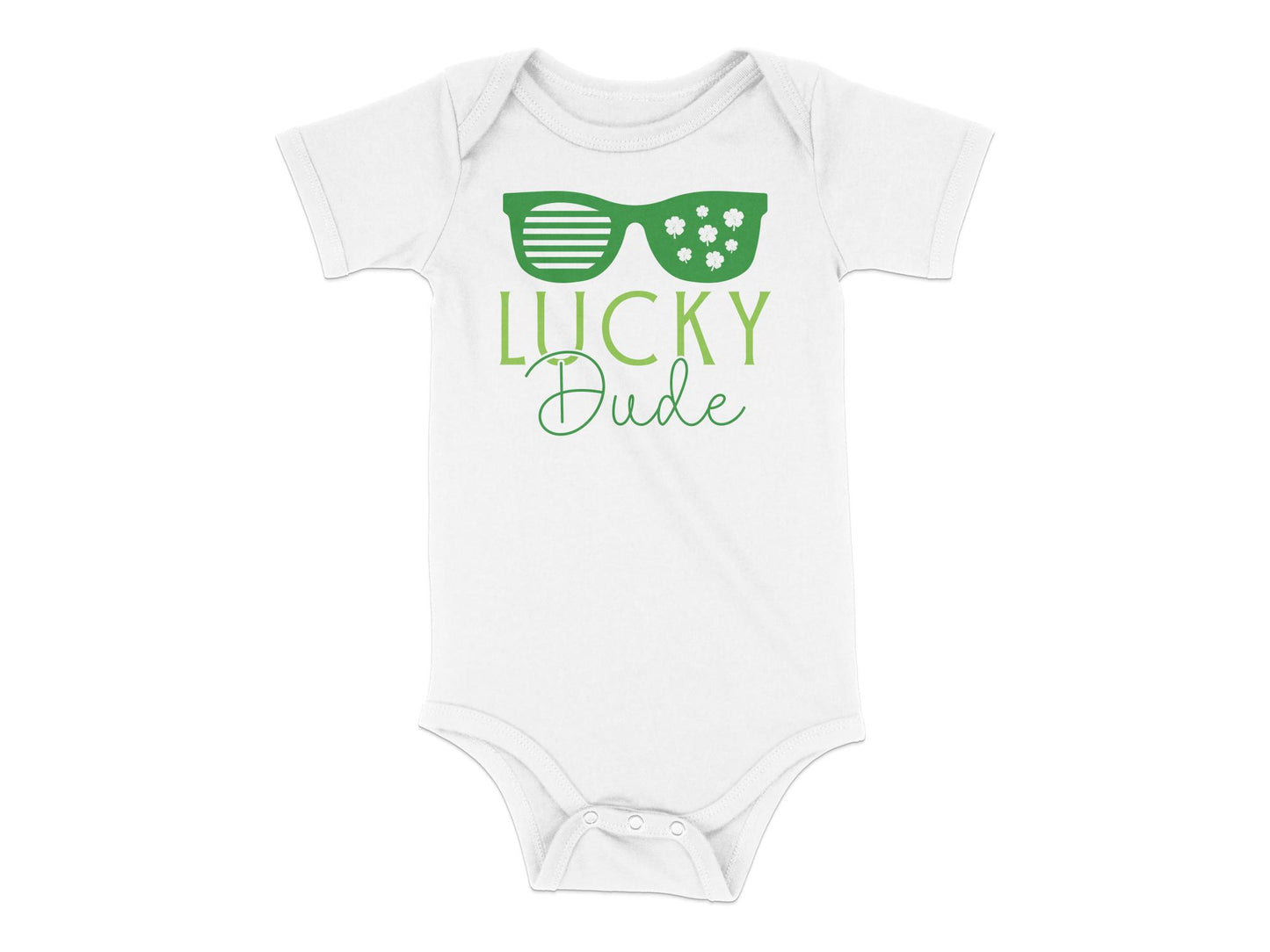 Lucky Dude St. Patrick's Day Baby Bodysuit - Mardonyx 24M / White