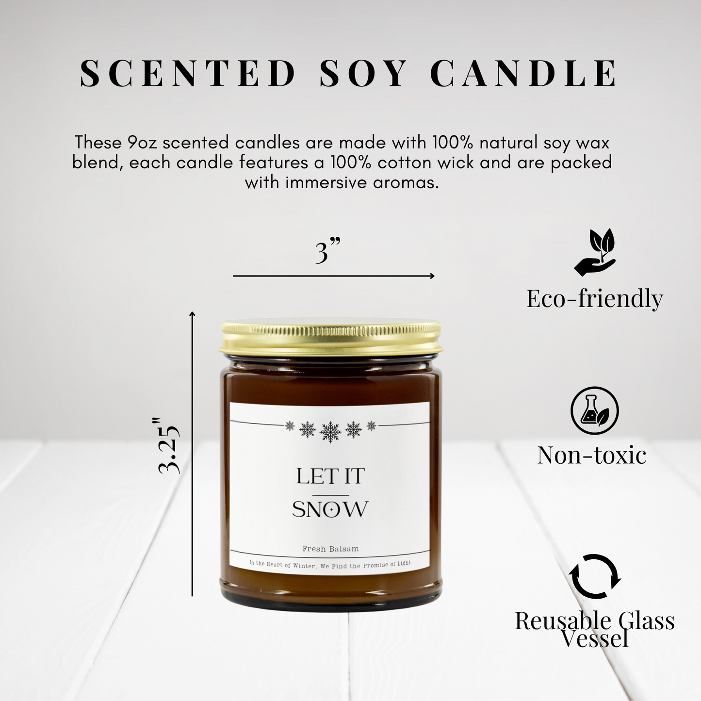 Let It Snow Soy Jar Candle - Balsam Scent