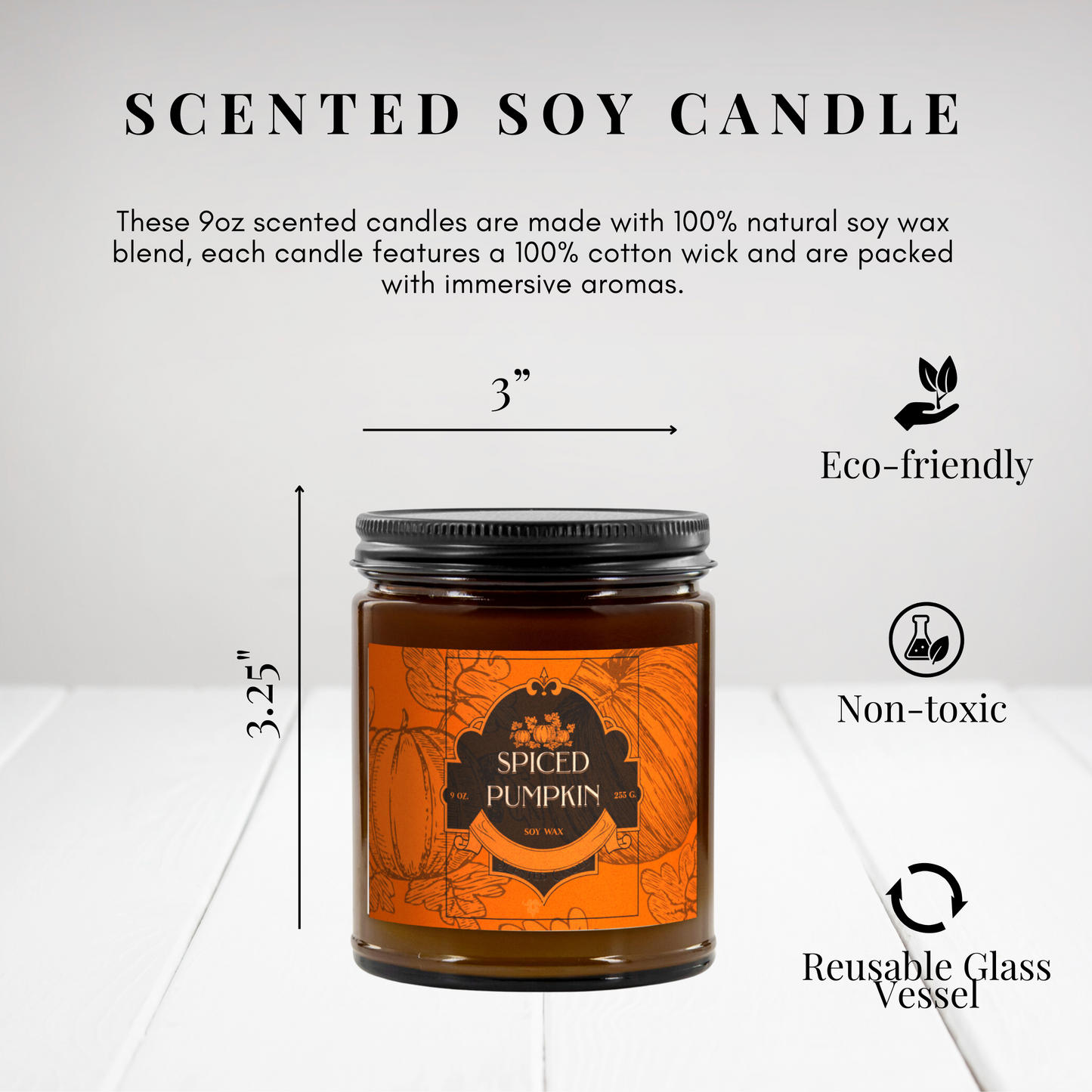 Spiced Pumpkin Soy Jar Fall Candle