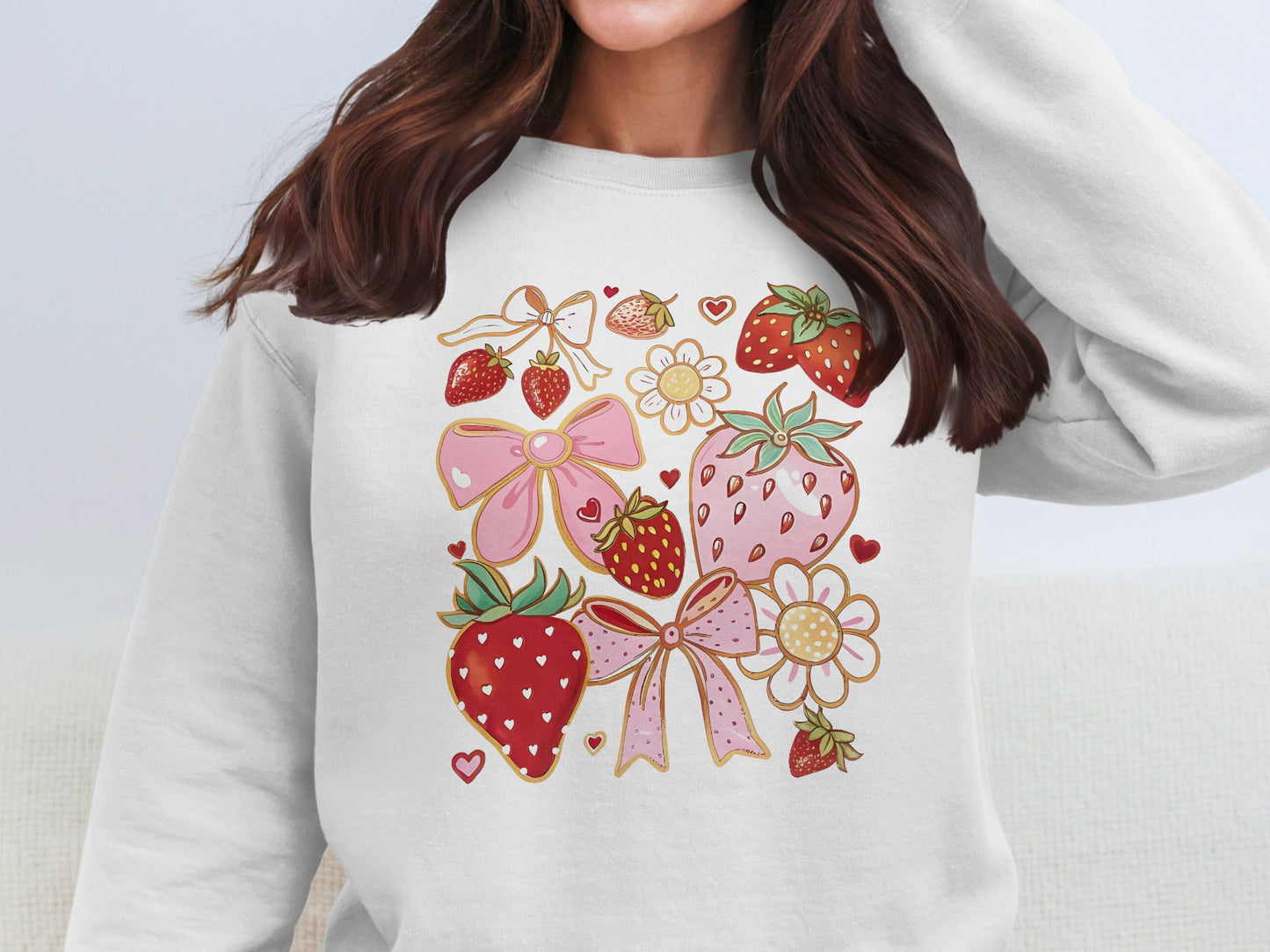 Cute Colorful Strawberry Design Pullover Sweatshirt product type