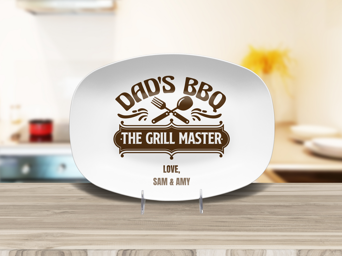 BBQ Grill Platter - Gift for Dad - Personalized Platter - Father's Day Platter