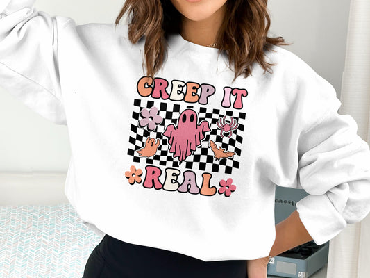 Creep It Real, Halloween Sweatshirt, Ghost Shirt, Funny Halloween Shirt, Fall Sweatshirt - Mardonyx Sweatshirt