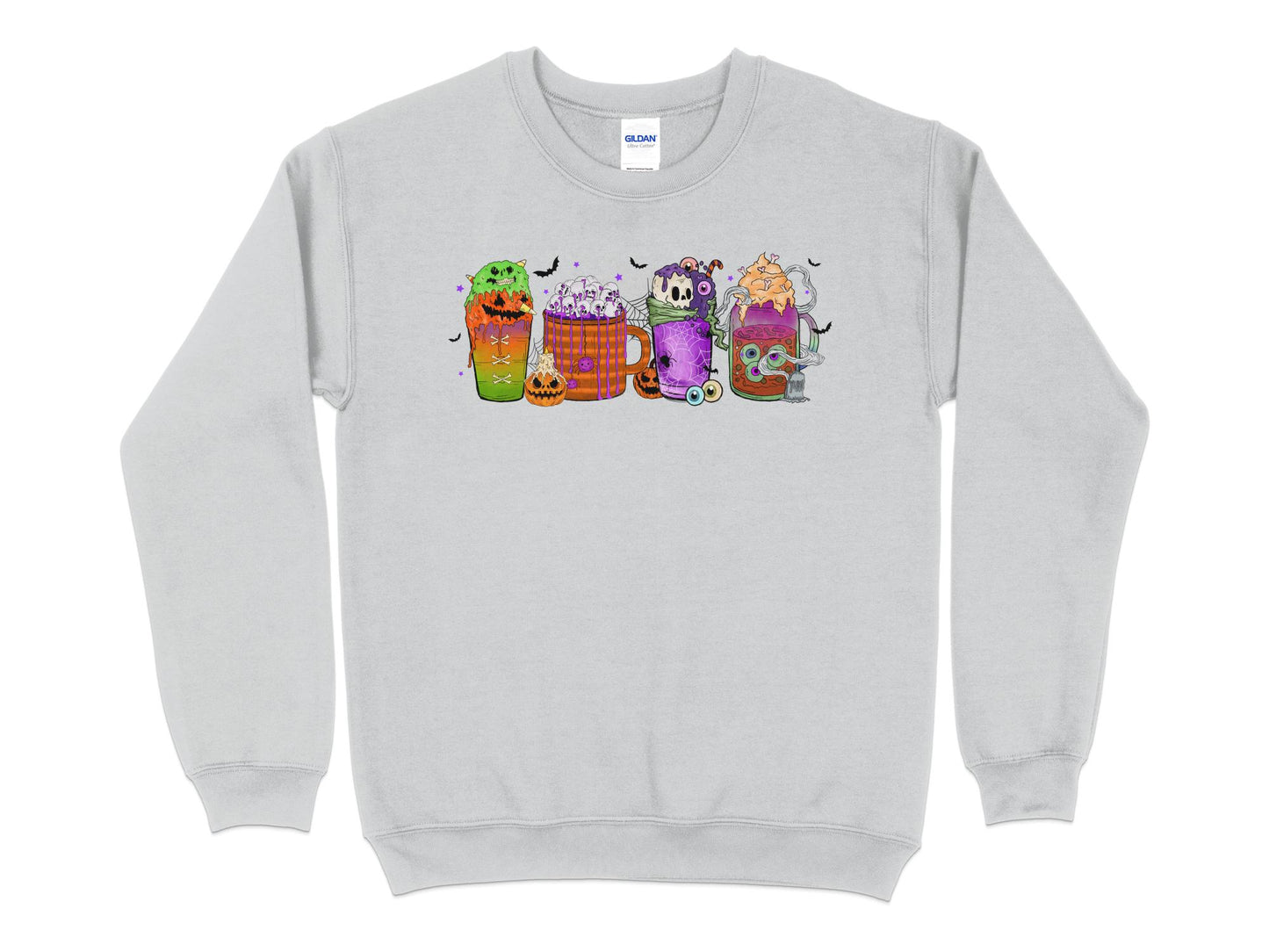 Halloween Coffee Spooky Sweatshirt, Halloween Crew Neck - Mardonyx Sweatshirt S / Sport Grey