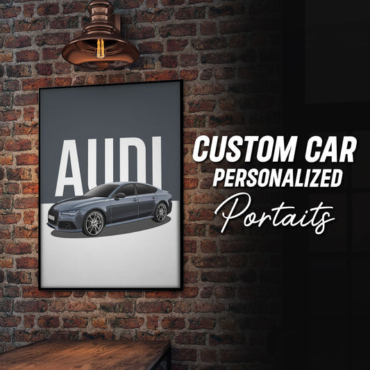 Custom Car Portrait Framed Poster