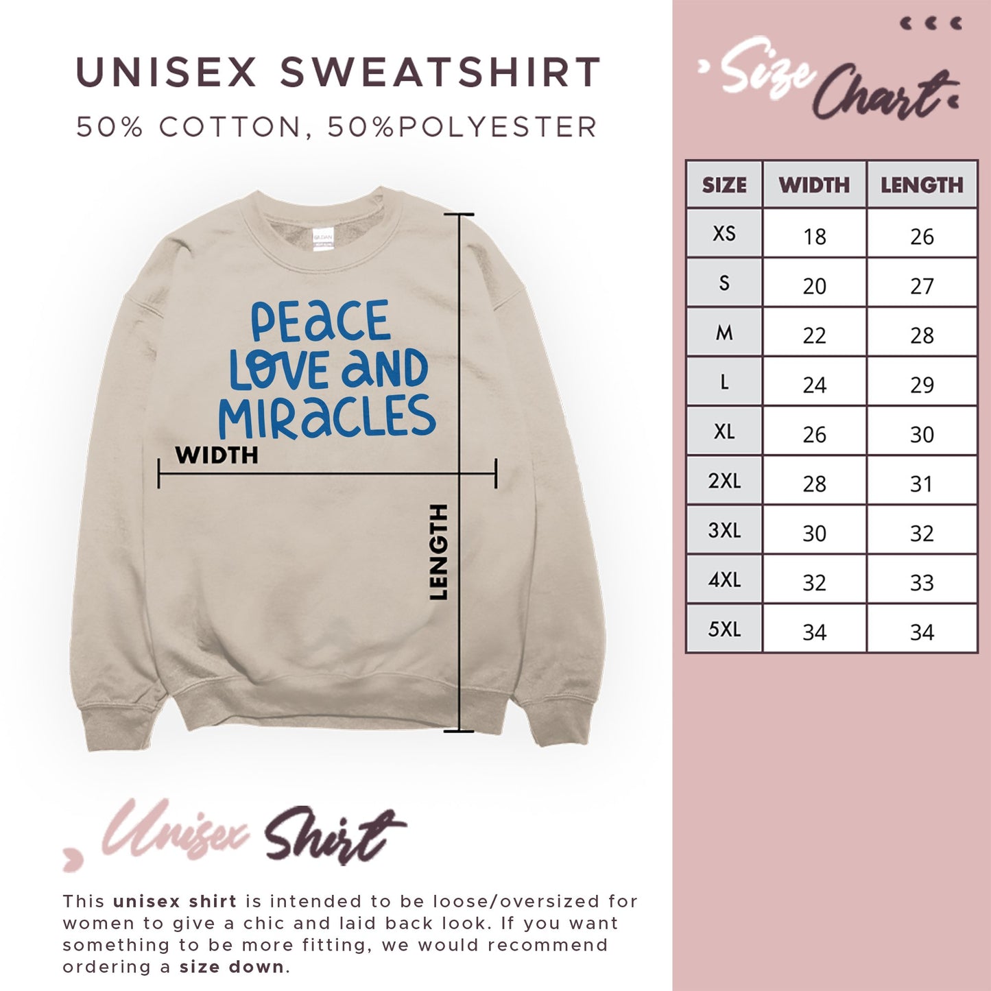 Hanukkah Sweatshirt, Peace Love and Miracles - Mardonyx Sweatshirt