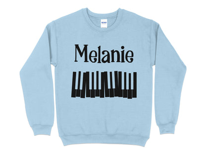 Custom Name Music Sweatshirt, Personalized Piano T-Shirt, Piano Lesson Music Gifts, Music Birthday, Gift Music Teacher - Mardonyx Sweatshirt Sweatshirt / S / Light Blue