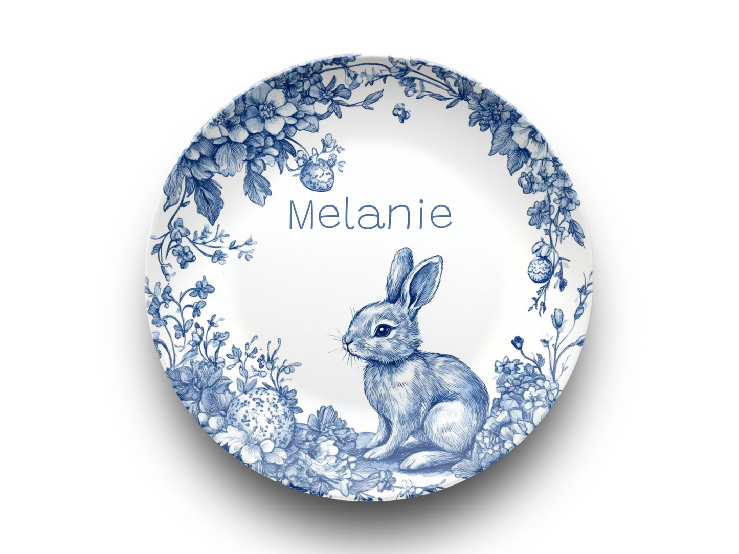 Personalized Child's Easter Plate Toile Elegance Chinoiserie Florals, Easter Gift for Child, Easter Tradition