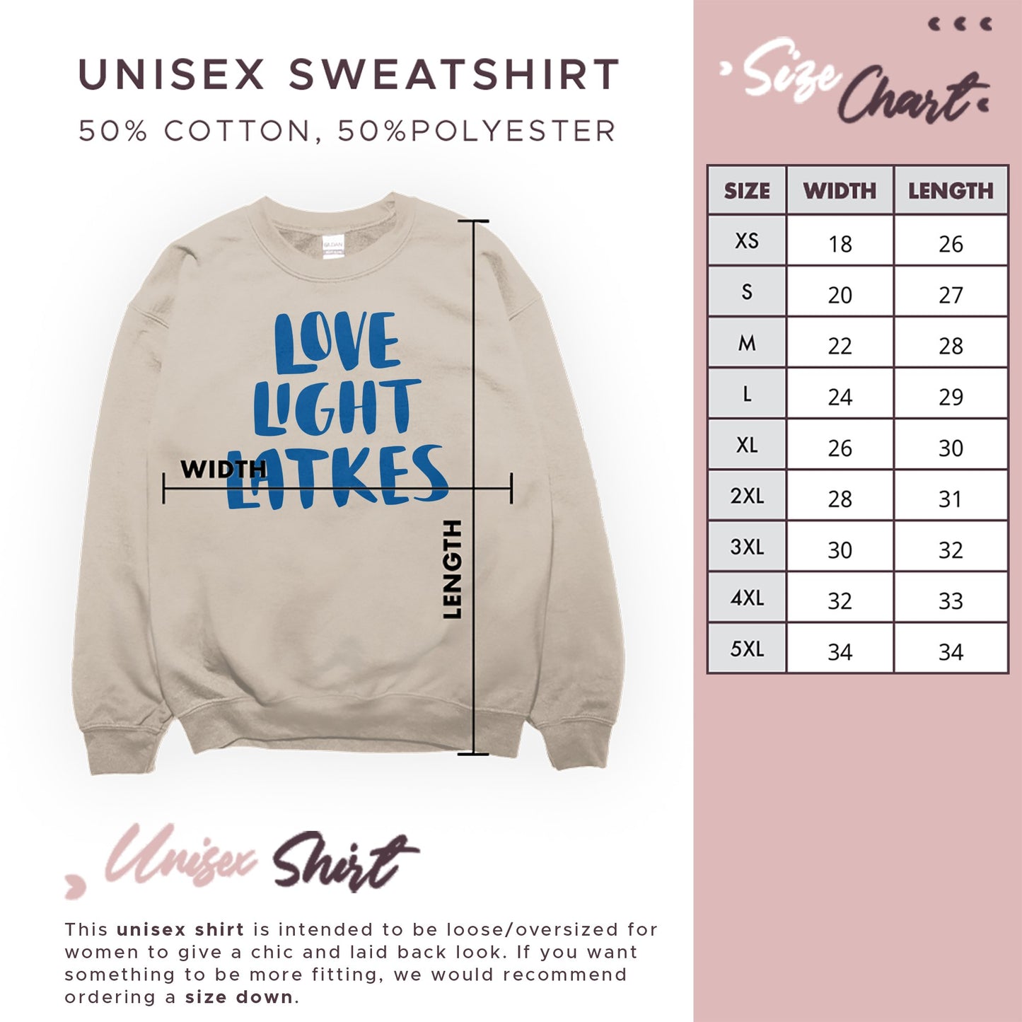 Hanukkah Sweatshirt, Love Light Latkes - Mardonyx Sweatshirt