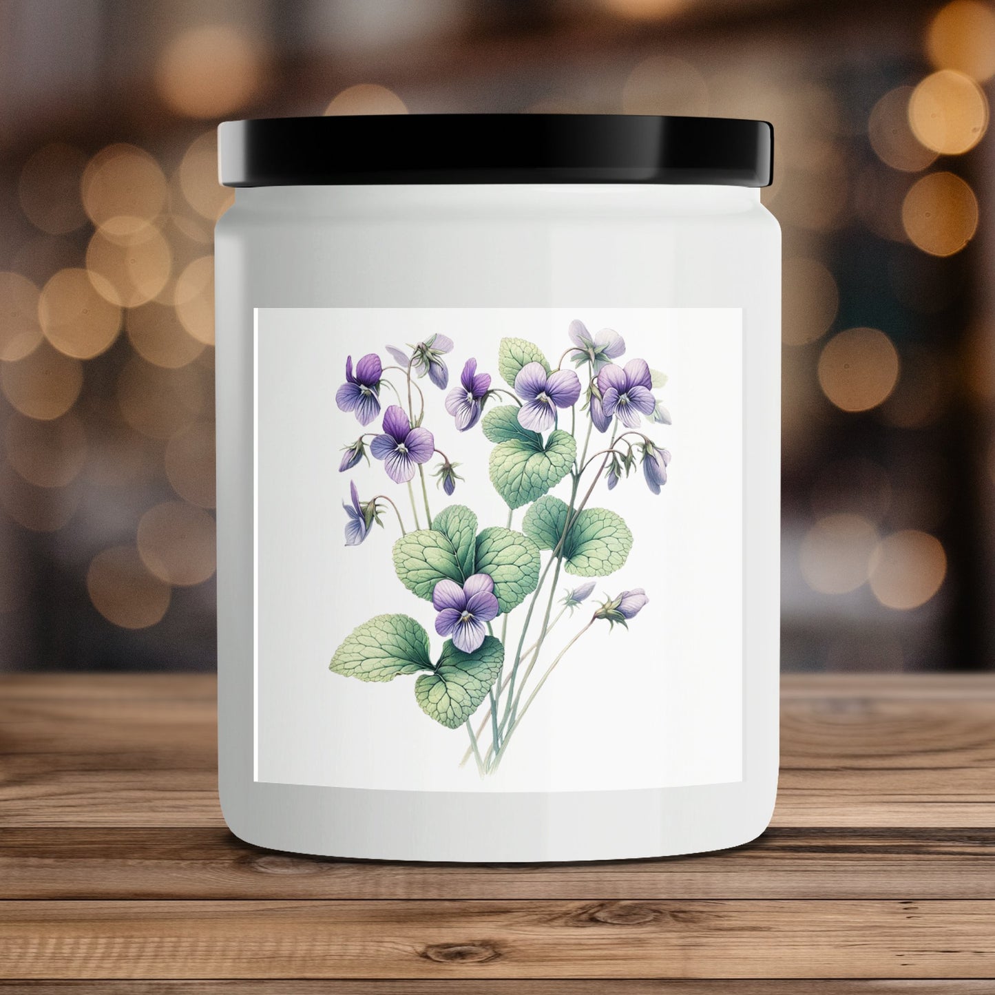 Botanical Violet Scented Candle, Floral Aromatherapy, Natural Soy Wax with Essential Oils, Relaxing Home Decor, Artistic Purple Violets - Mardonyx
