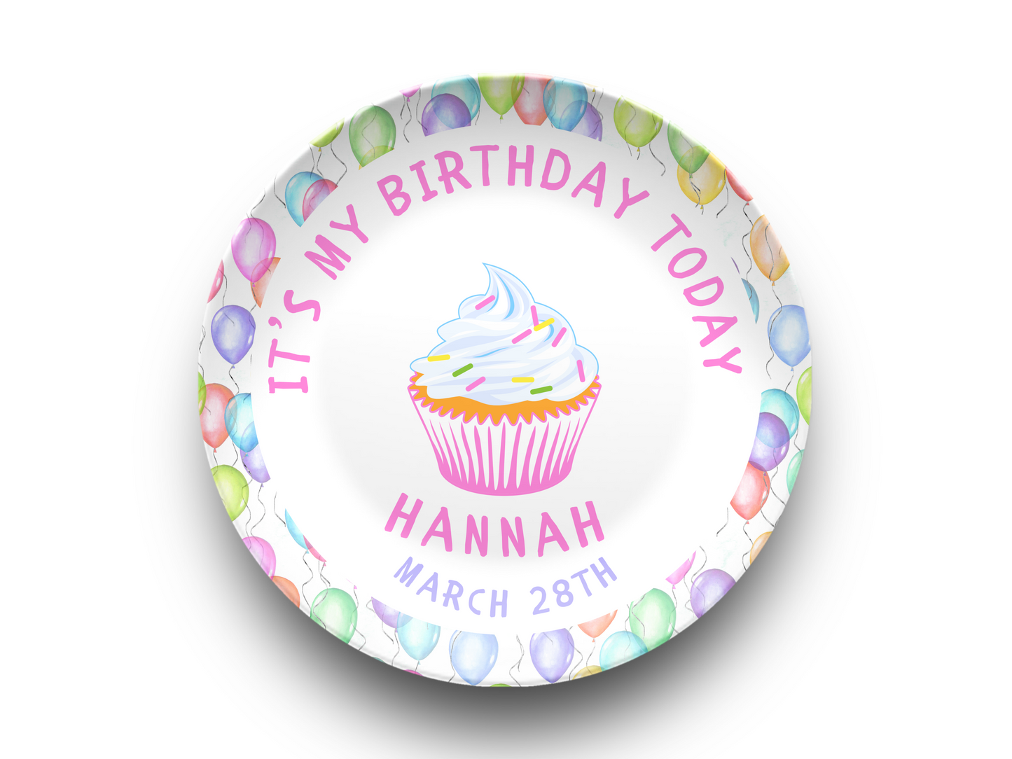 Personalized Kids Birthday Plate – It’s My Birthday Today with Name & Date – Reusable Birthday Dish, Custom Keepsake Gift
