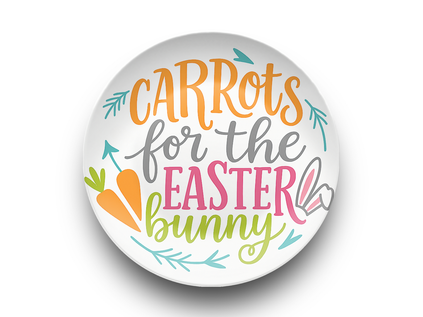 Carrots For the Easter Bunny Unbreakable BPA Free Plastic Resin Plate