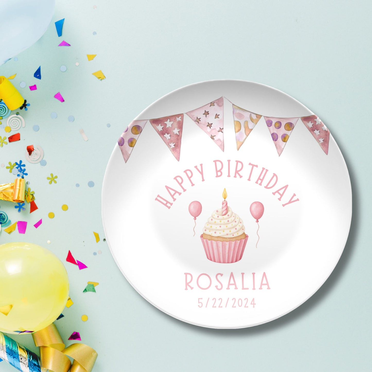 Personalized Birthday Plate - Custom Plastic Non-Breakable Keepsake - First Birthday Gift - Kids Party Decor - 1st Birthday Celebration