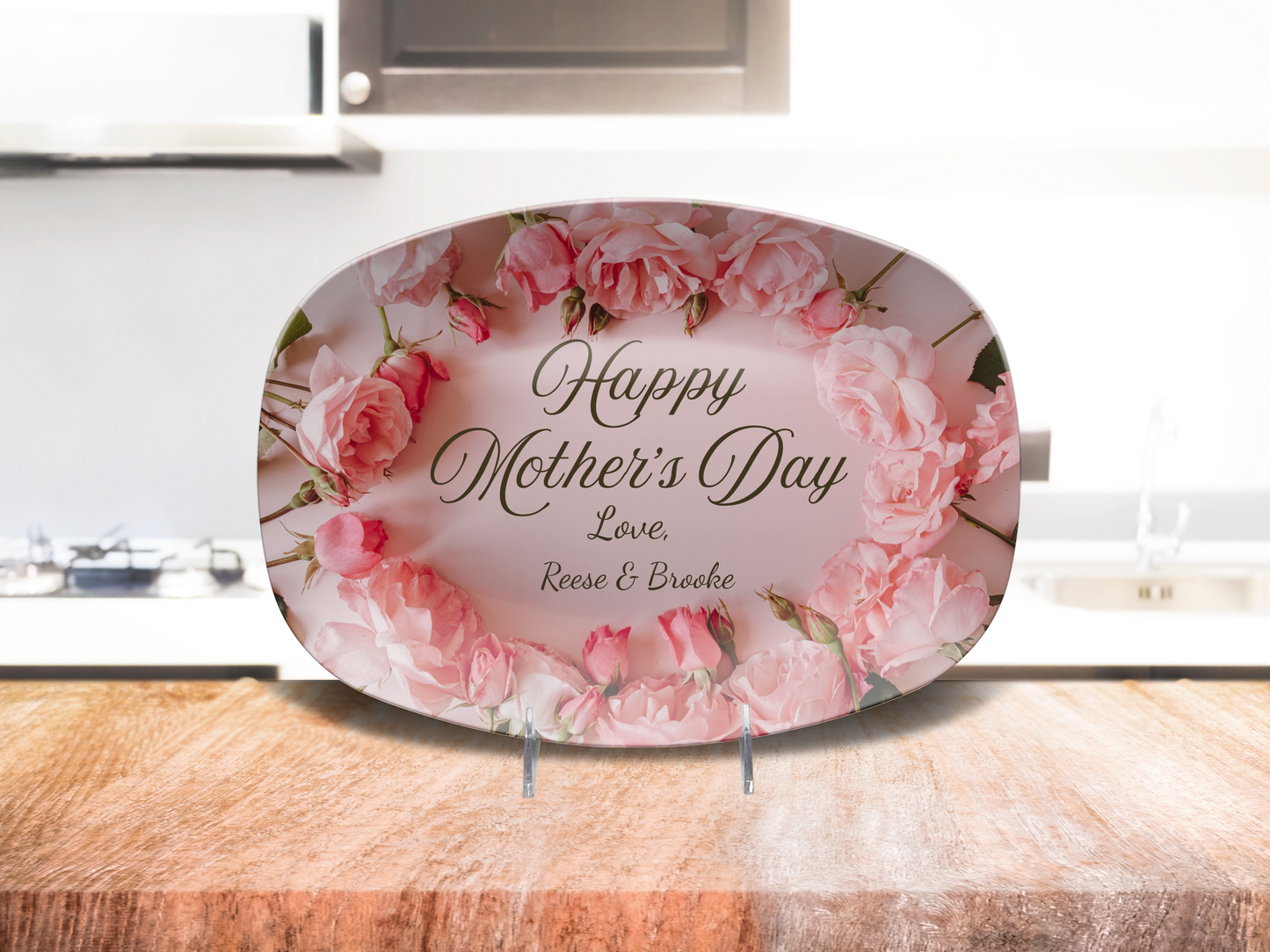 Floral Mother's Day Personalized Platter - Gift for Mom Grandmother Nana, First Mother's Day