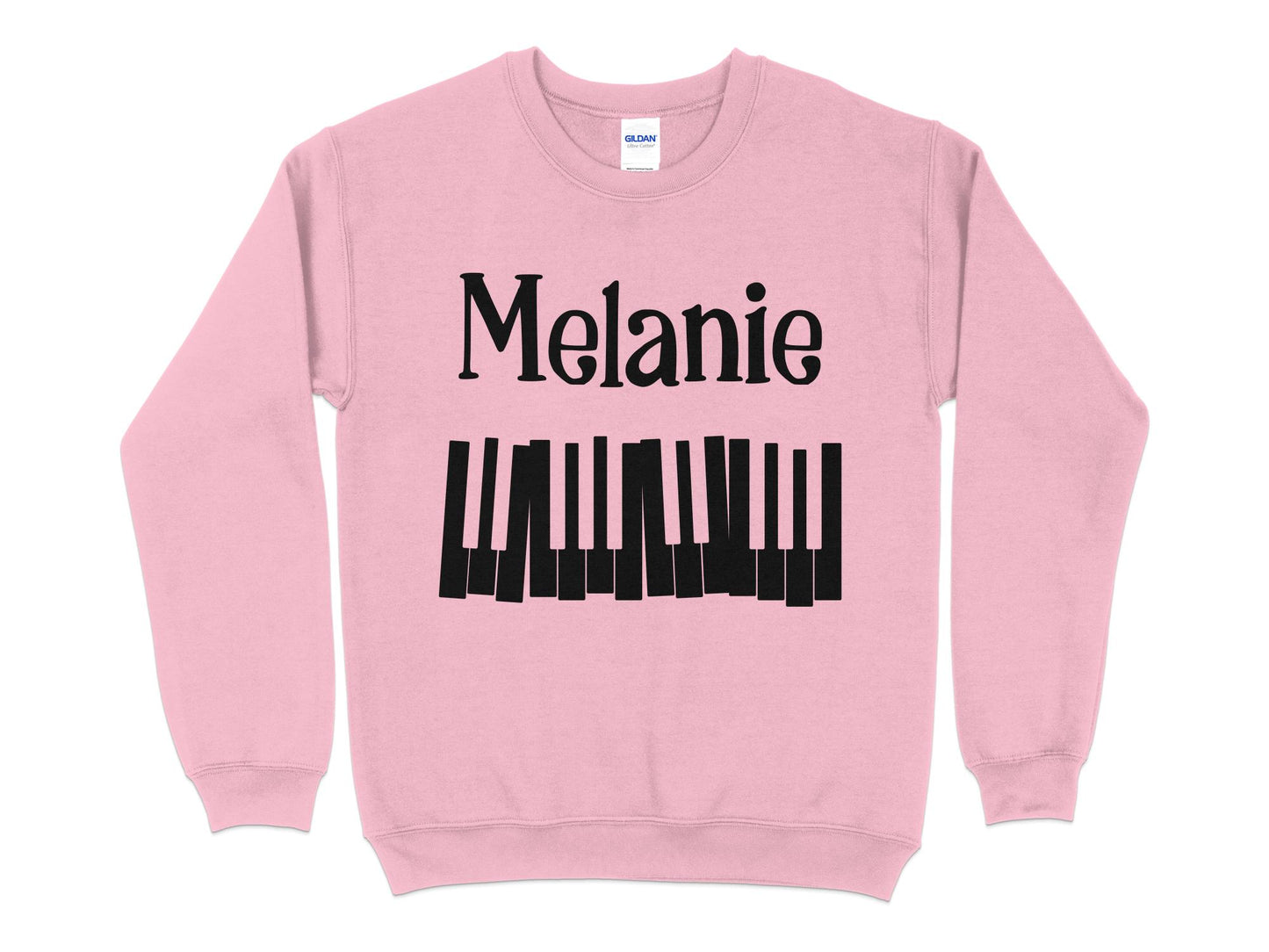 Custom Name Music Sweatshirt, Personalized Piano T-Shirt, Piano Lesson Music Gifts, Music Birthday, Gift Music Teacher - Mardonyx Sweatshirt Sweatshirt / S / Light Pink