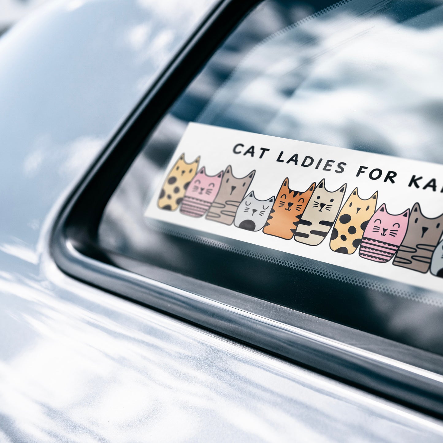 Cat Ladies for Kamala Vinyl Car Bumper Sticker