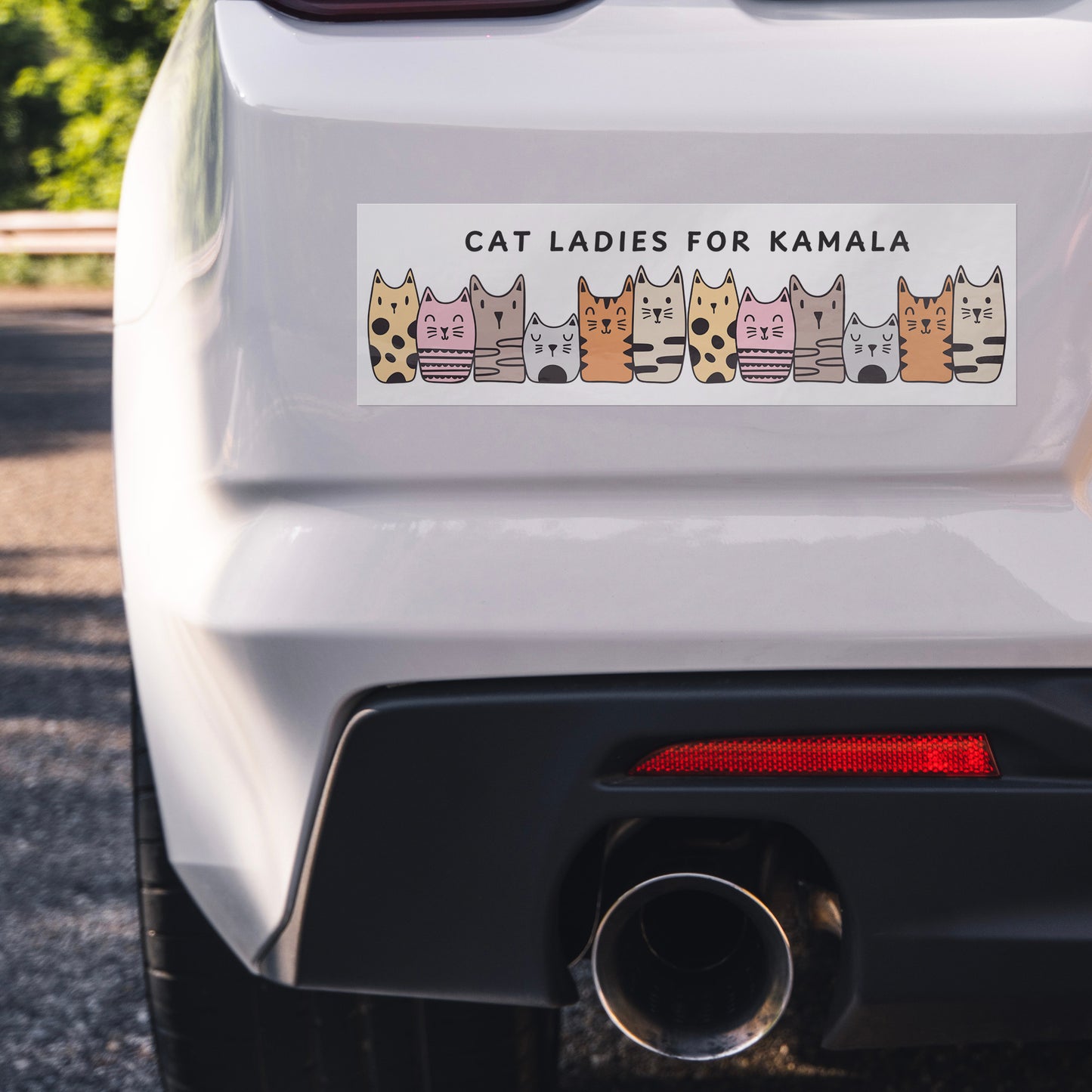 Cat Ladies for Kamala Vinyl Car Bumper Sticker